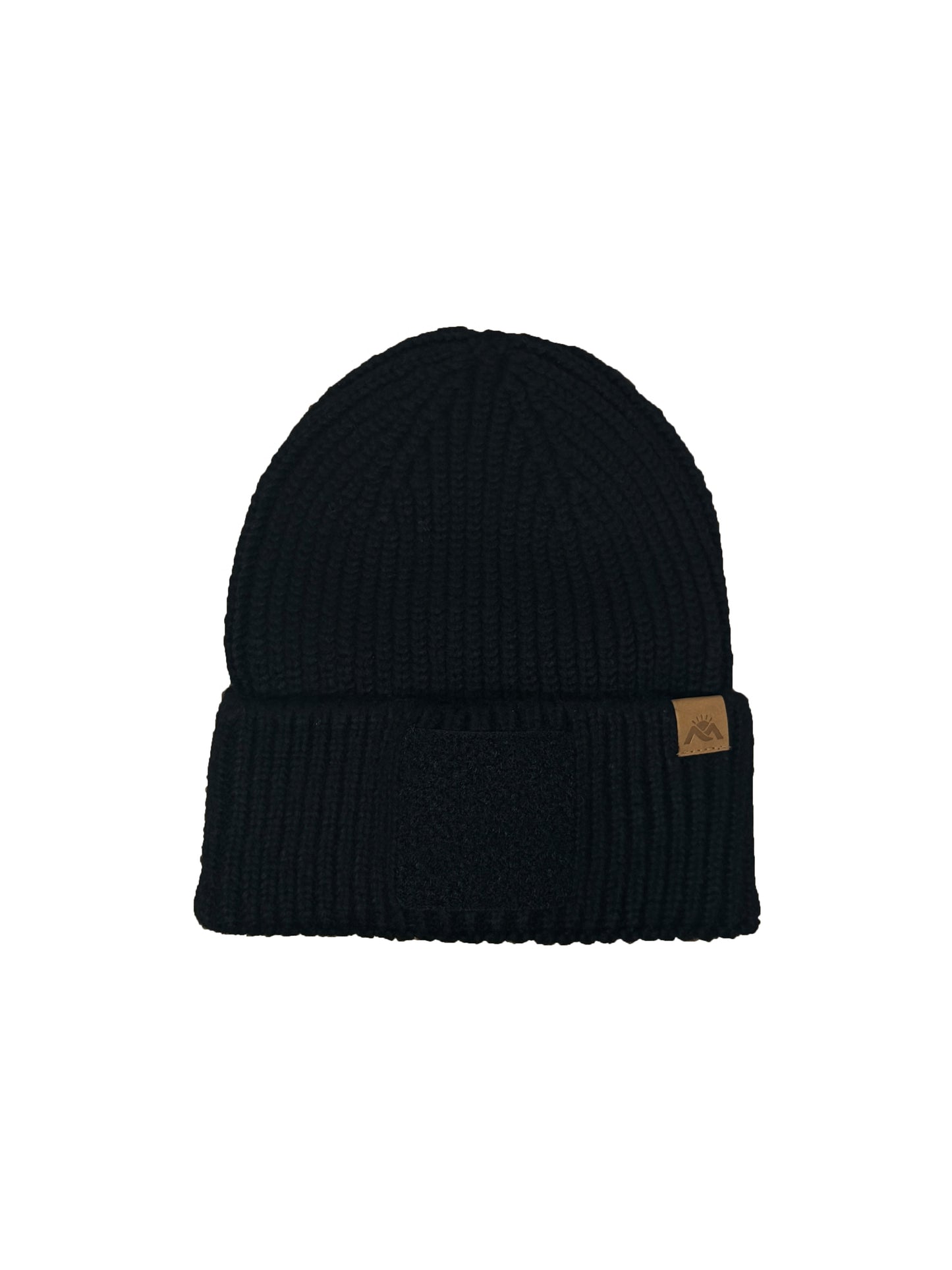 MORNIE | Beanie with Hook and Loop Panel - Wool Blend, Soft, Warm, One Size Fits All