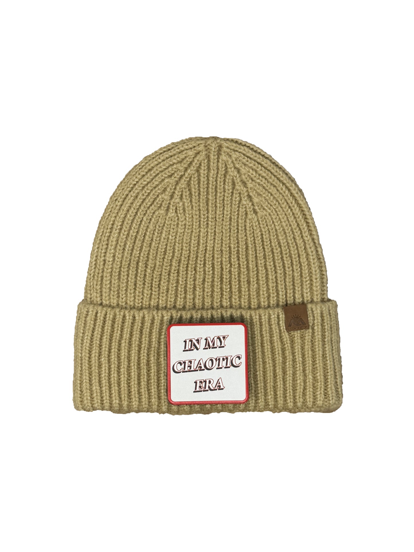 In My Chaotic Era | Embossed Removable Patch Beanie - Wool Blend, Soft, Warm, One Size Fits All