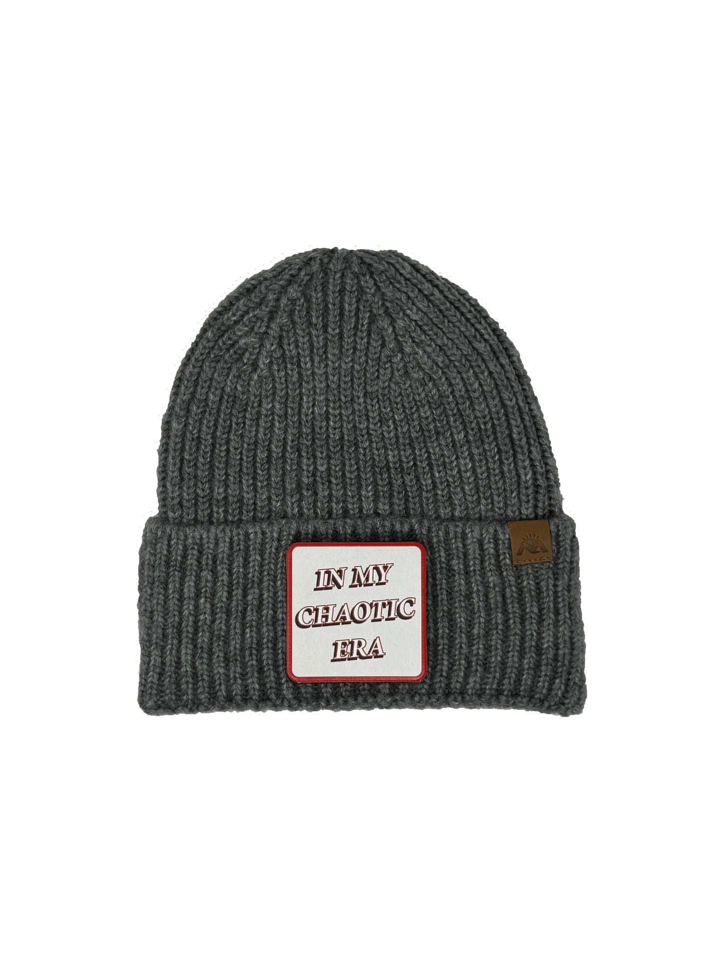 In My Chaotic Era | Embossed Removable Patch Beanie - Wool Blend, Soft, Warm, One Size Fits All
