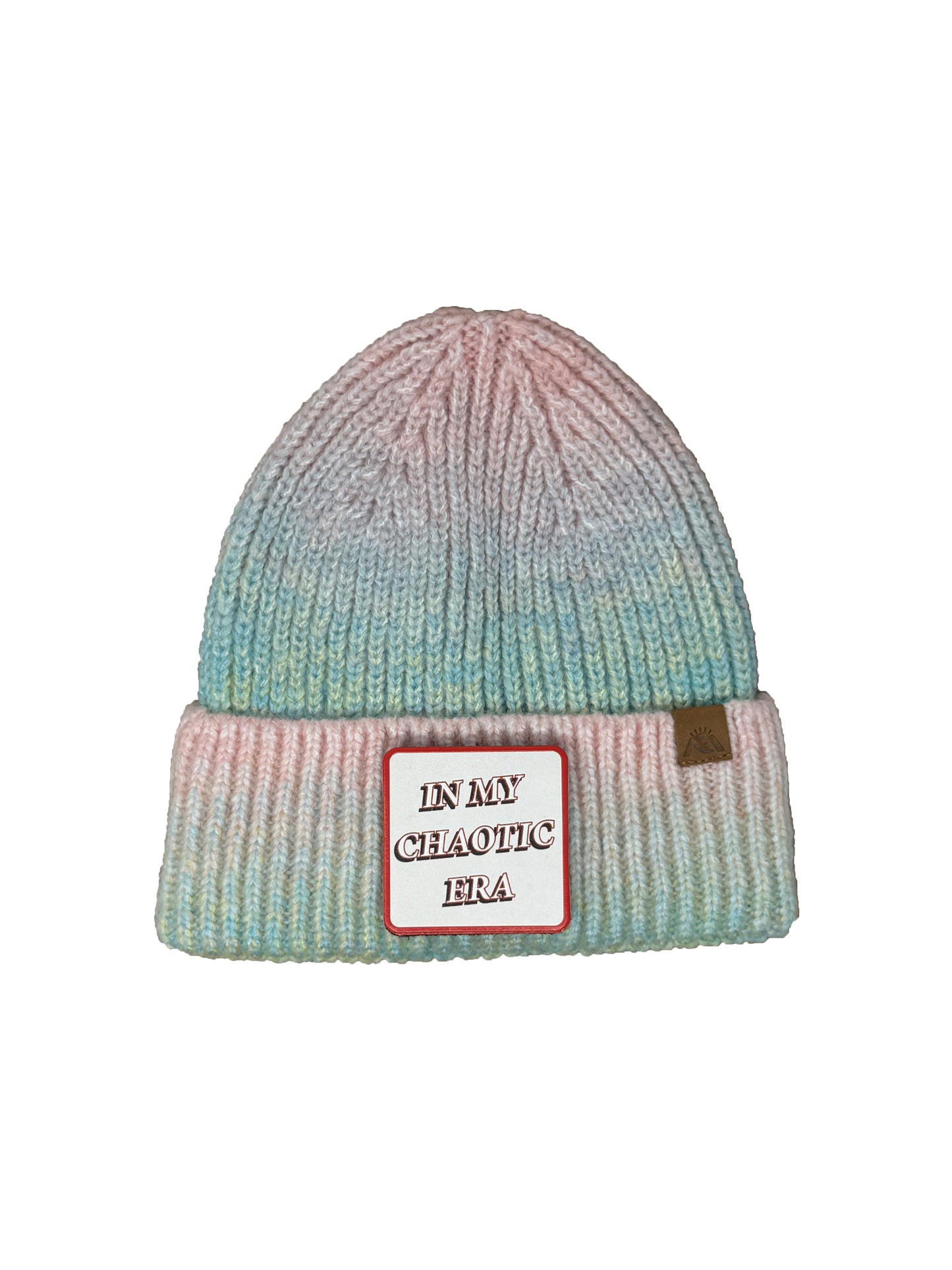 In My Chaotic Era | Embossed Removable Patch Beanie - Wool Blend, Soft, Warm, One Size Fits All