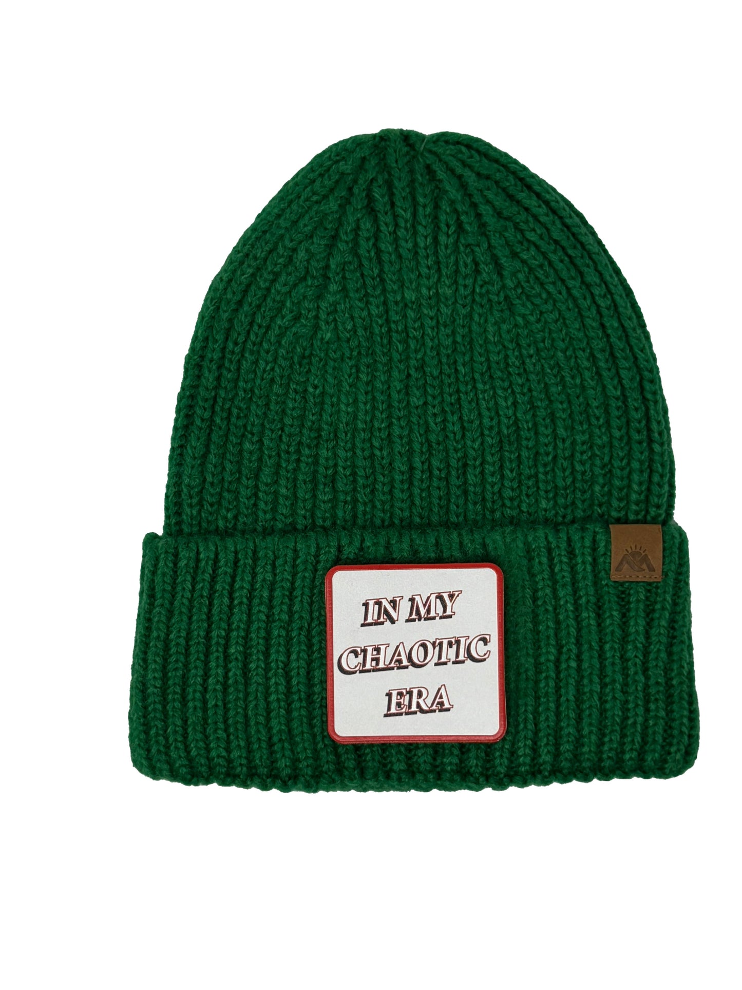 In My Chaotic Era | Embossed Removable Patch Beanie - Wool Blend, Soft, Warm, One Size Fits All