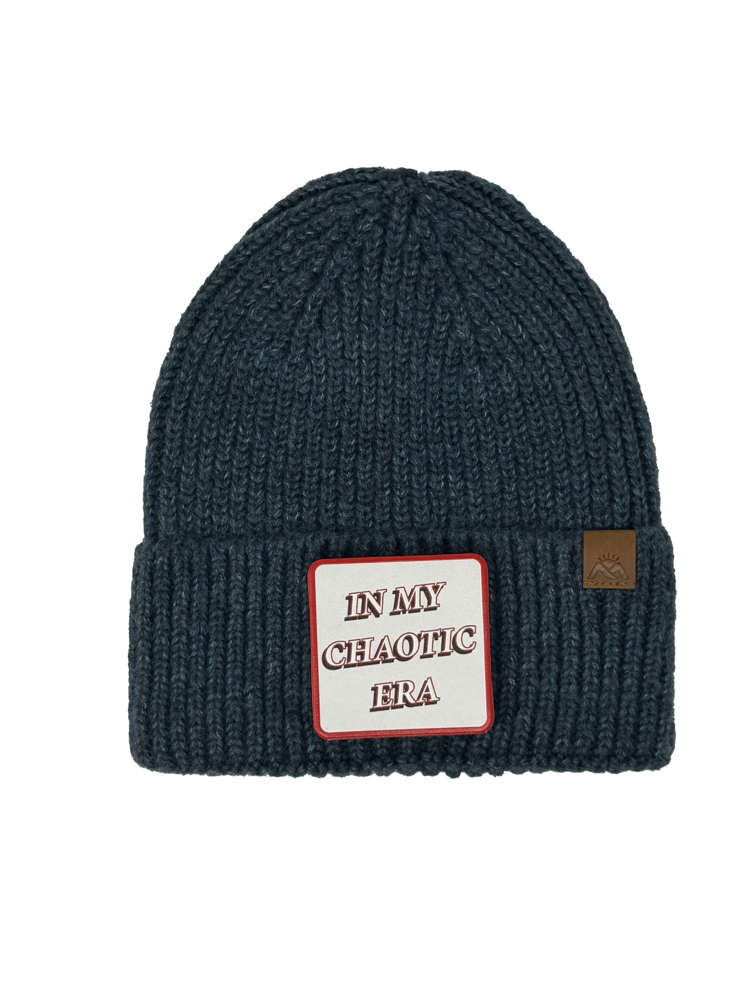 In My Chaotic Era | Embossed Removable Patch Beanie - Wool Blend, Soft, Warm, One Size Fits All
