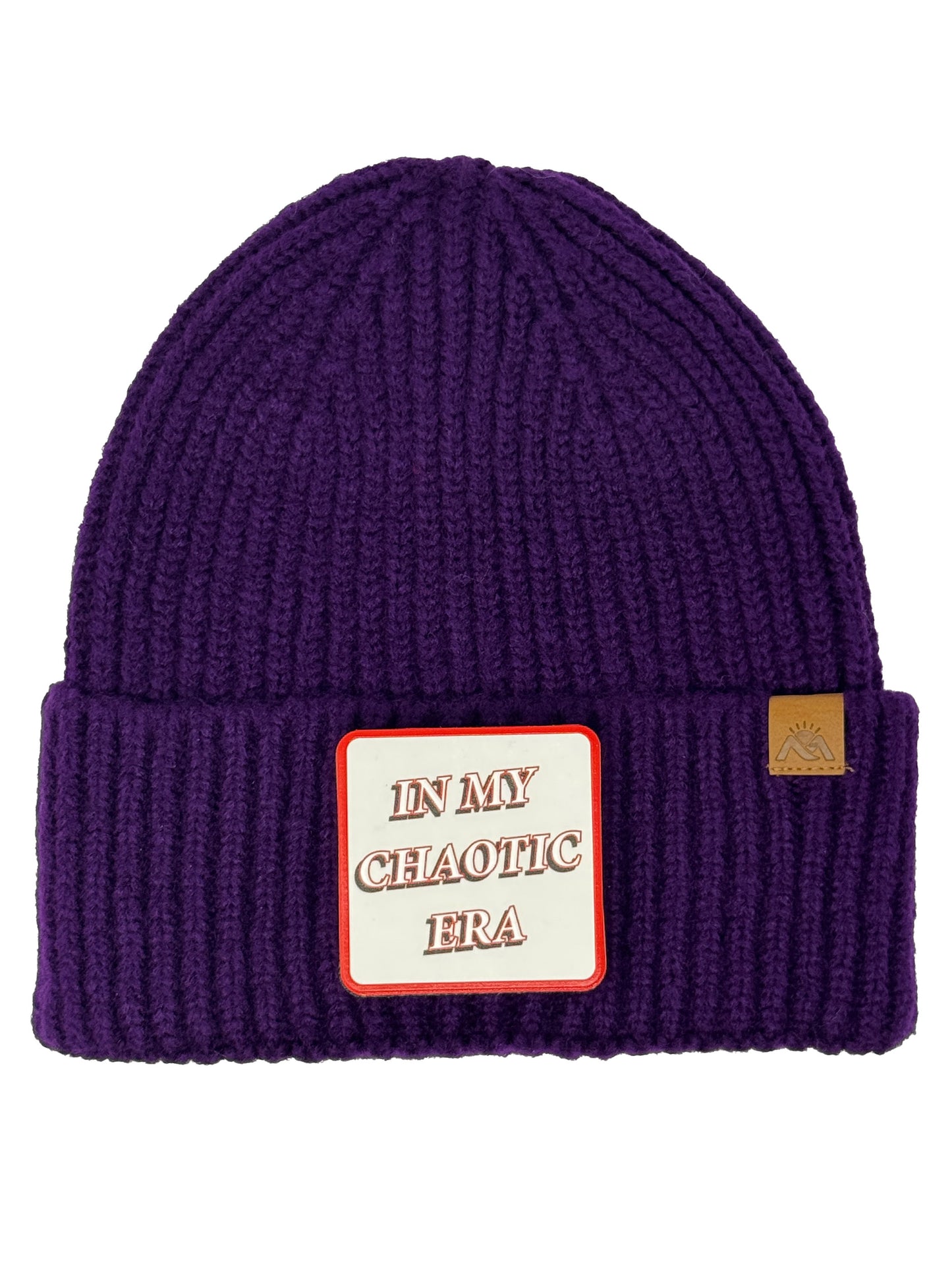In My Chaotic Era | Embossed Removable Patch Beanie - Wool Blend, Soft, Warm, One Size Fits All