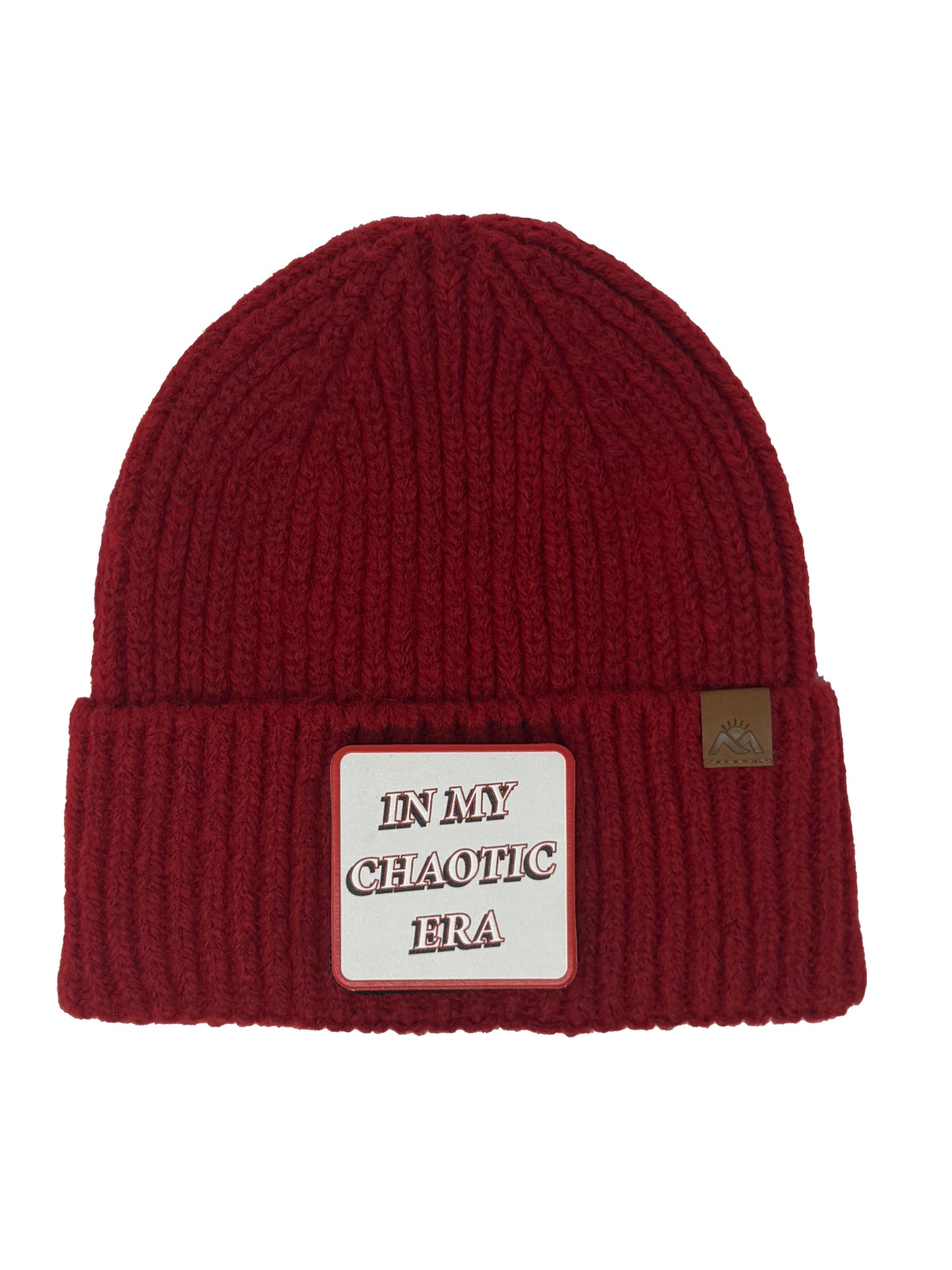 In My Chaotic Era | Embossed Removable Patch Beanie - Wool Blend, Soft, Warm, One Size Fits All