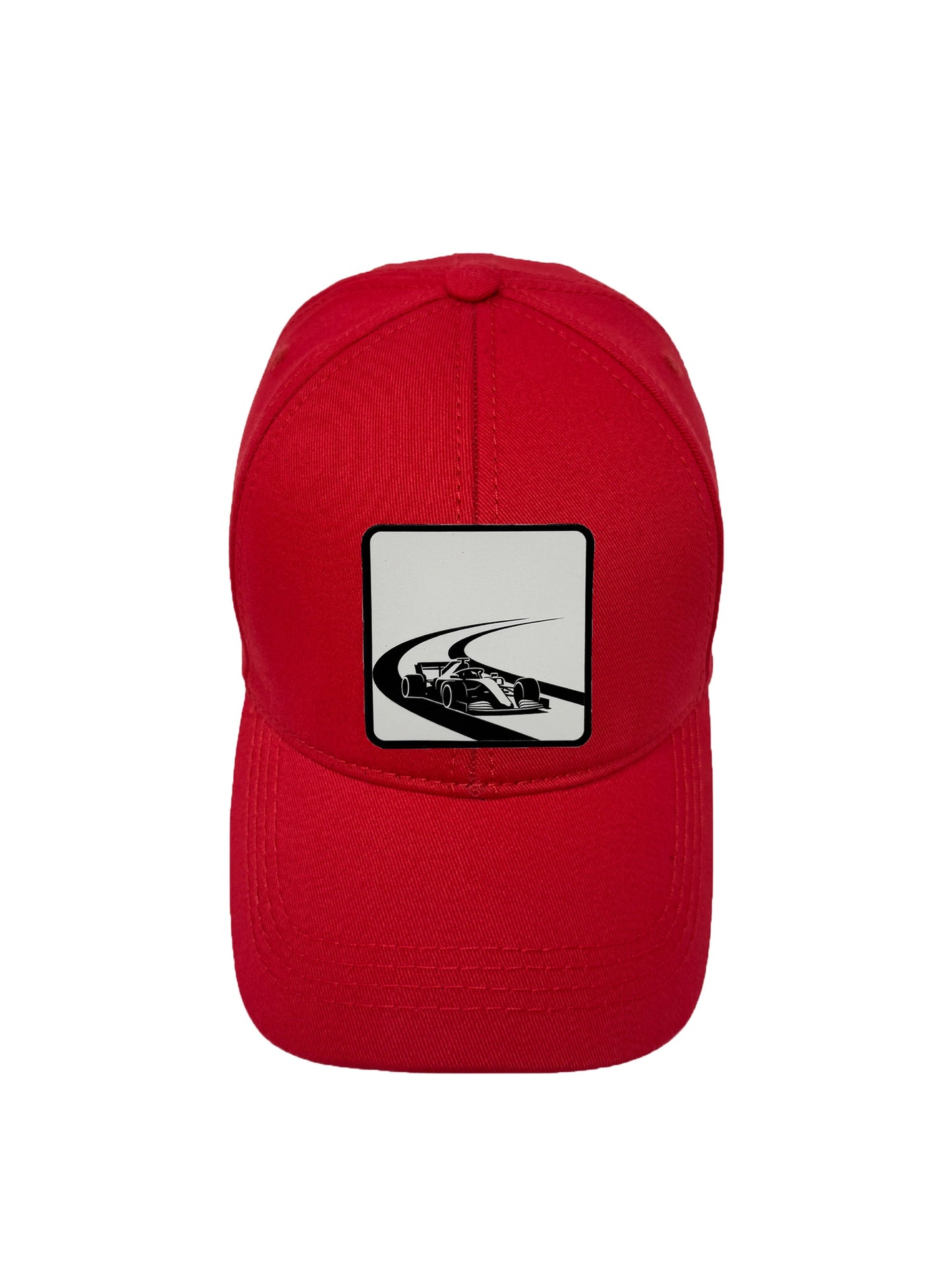 Checkered Flag | Embossed Removable Racing Patch 6 Panel Baseball Hat – %100 Cotton, Adjustable Strapback, Curved Bill , One Size Fits Most