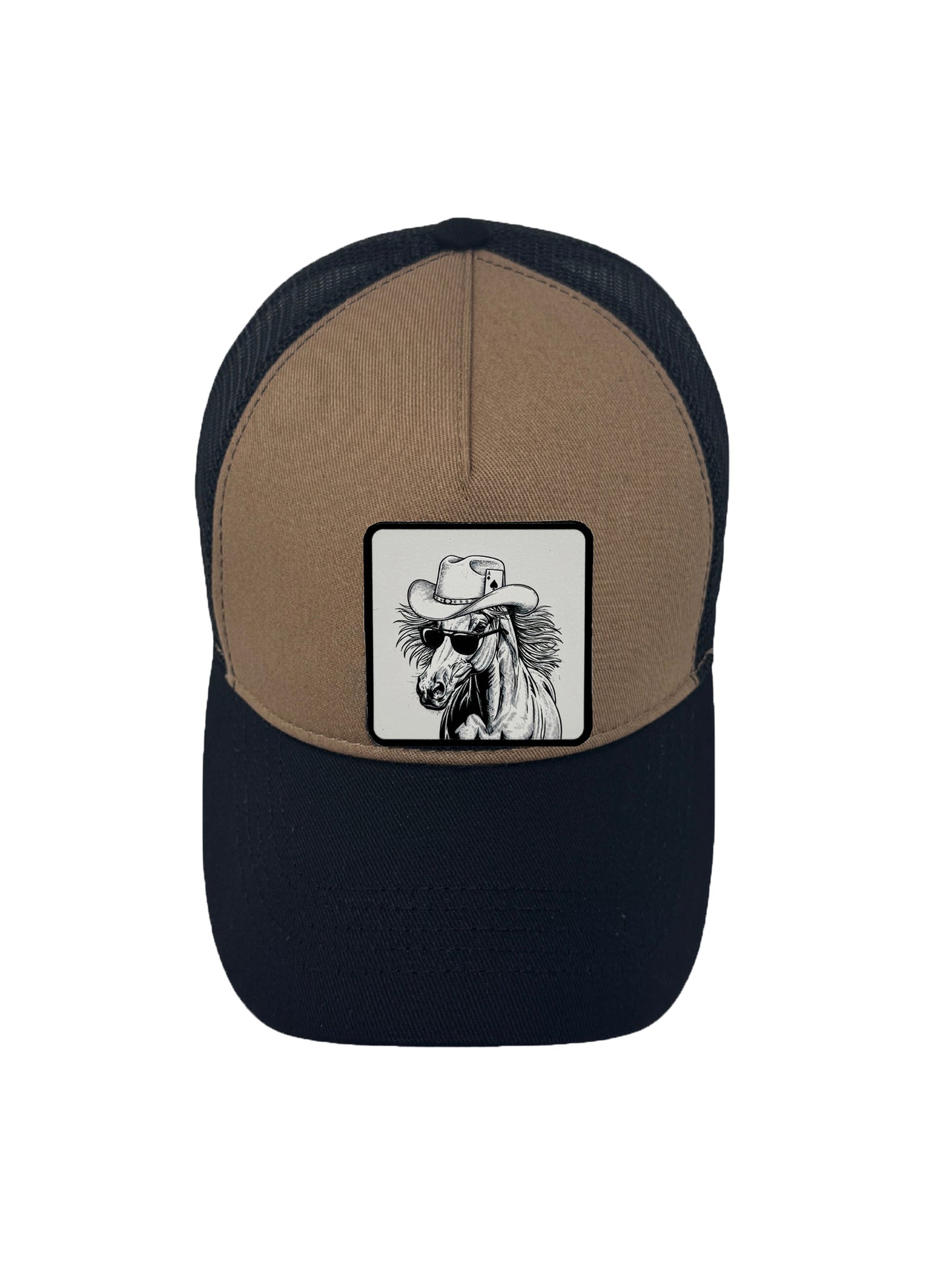Cowboy Colt | Embossed Removable Western Patch Trucker Hat – Adjustable Snapback, Breathable Mesh, One Size Fits Most