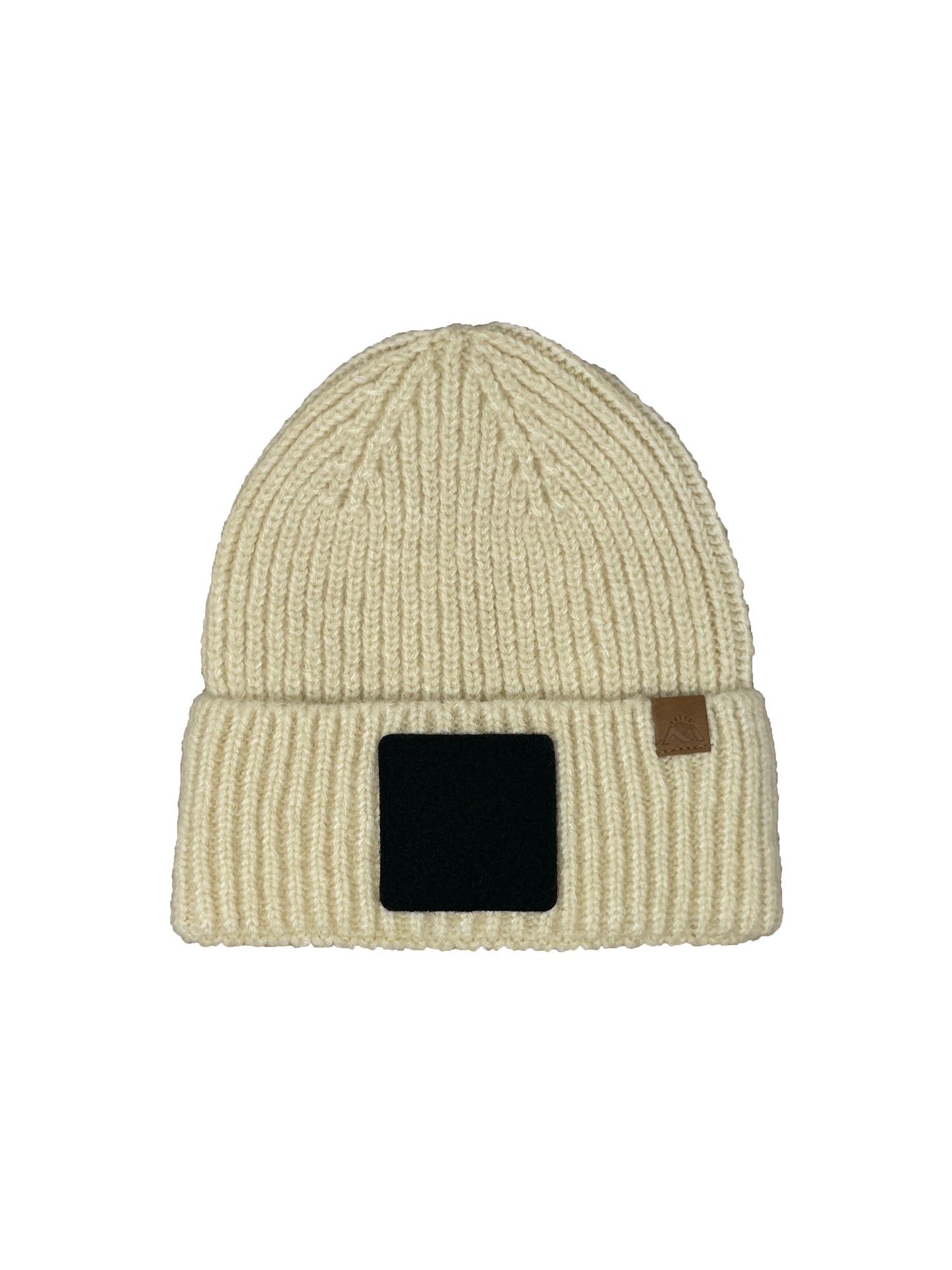 MORNIE | Beanie with Hook and Loop Panel - Wool Blend, Soft, Warm, One Size Fits All