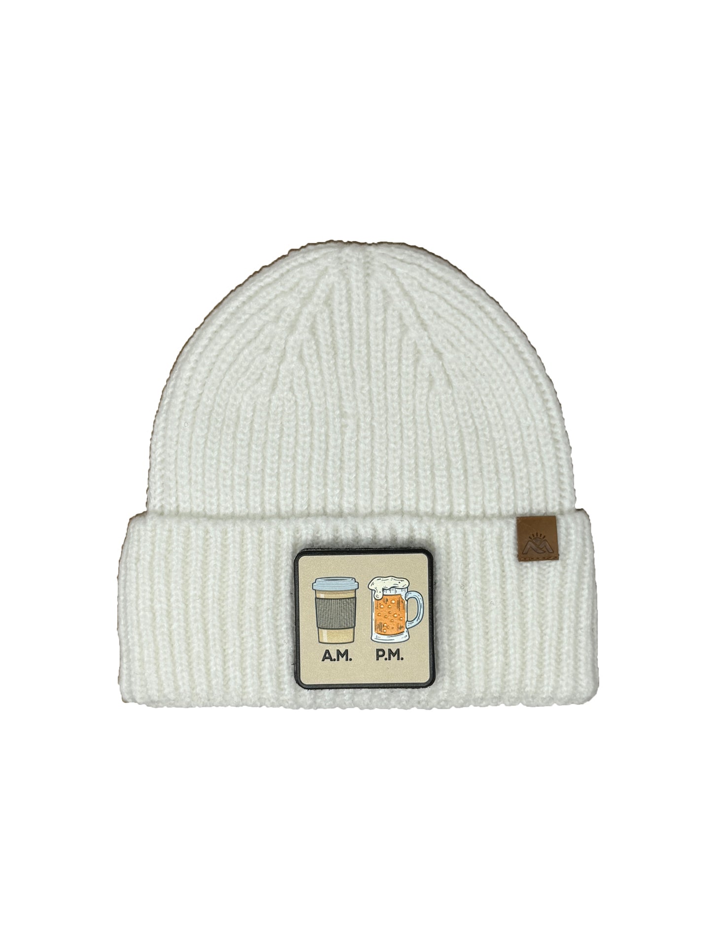 Day N Night | Embossed Removable Lifestyle Patch Beanie - Wool Blend, Soft, Warm, One Size Fits All