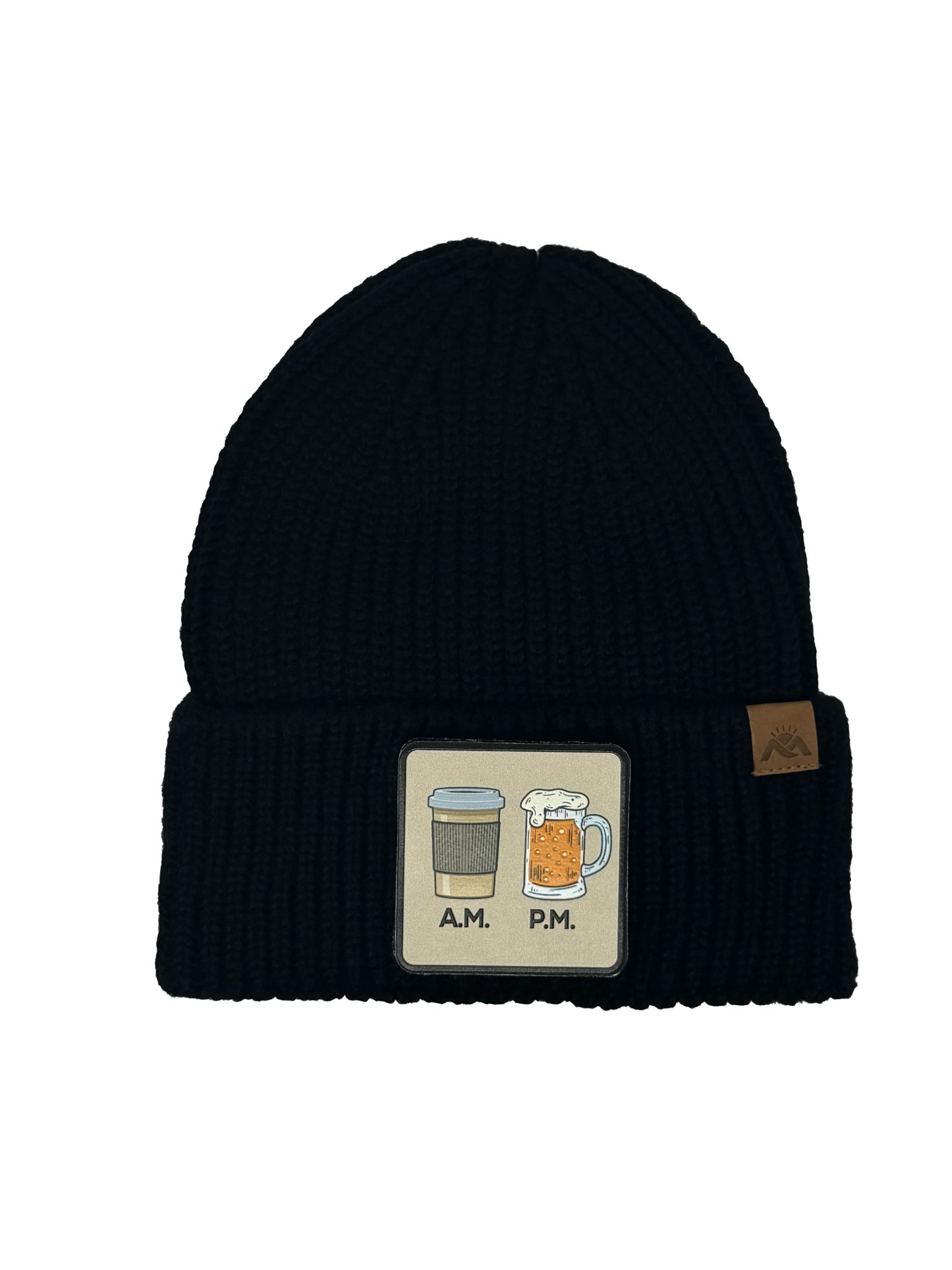Day N Night | Embossed Removable Lifestyle Patch Beanie - Wool Blend, Soft, Warm, One Size Fits All
