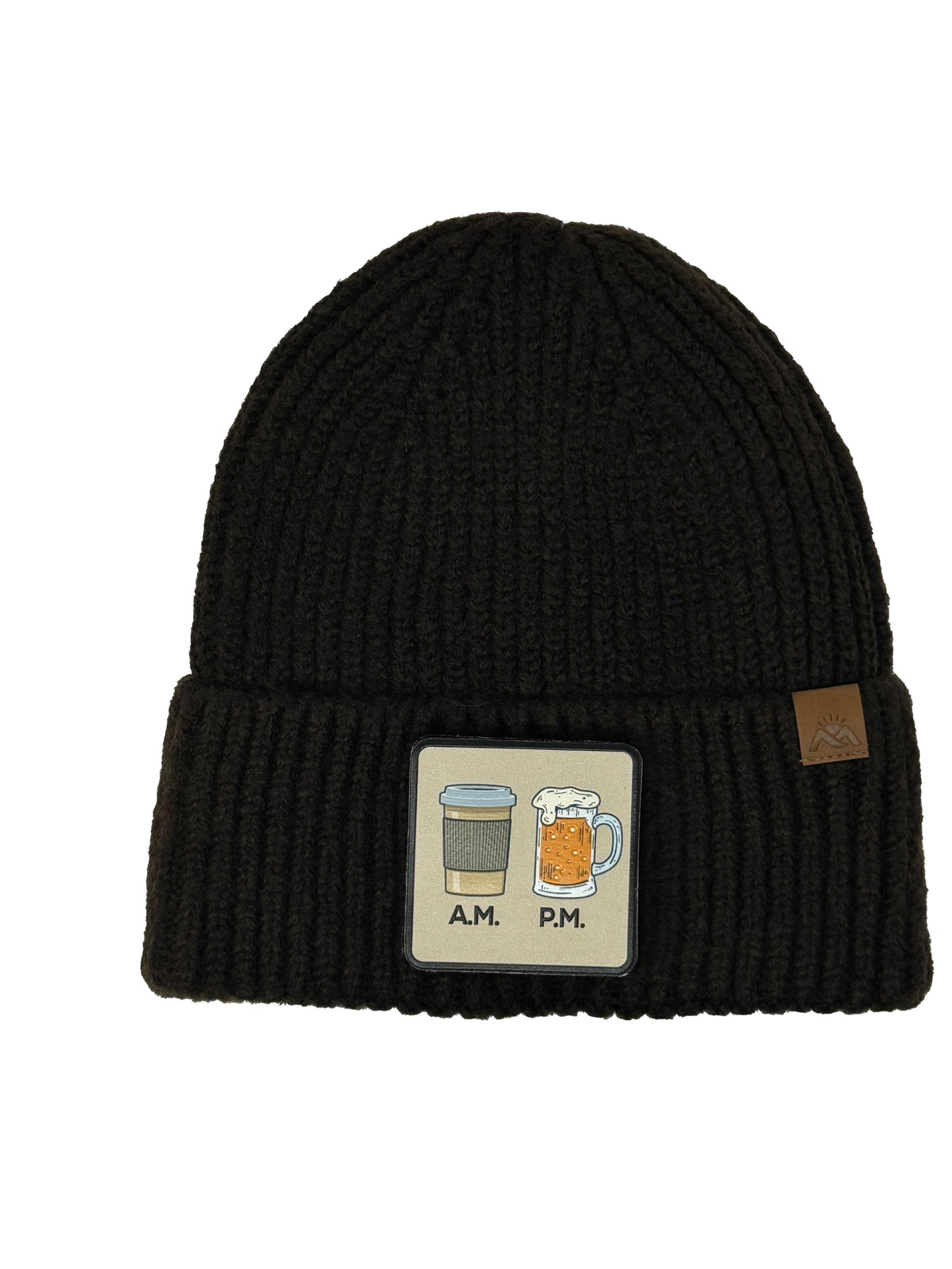 Day N Night | Embossed Removable Lifestyle Patch Beanie - Wool Blend, Soft, Warm, One Size Fits All