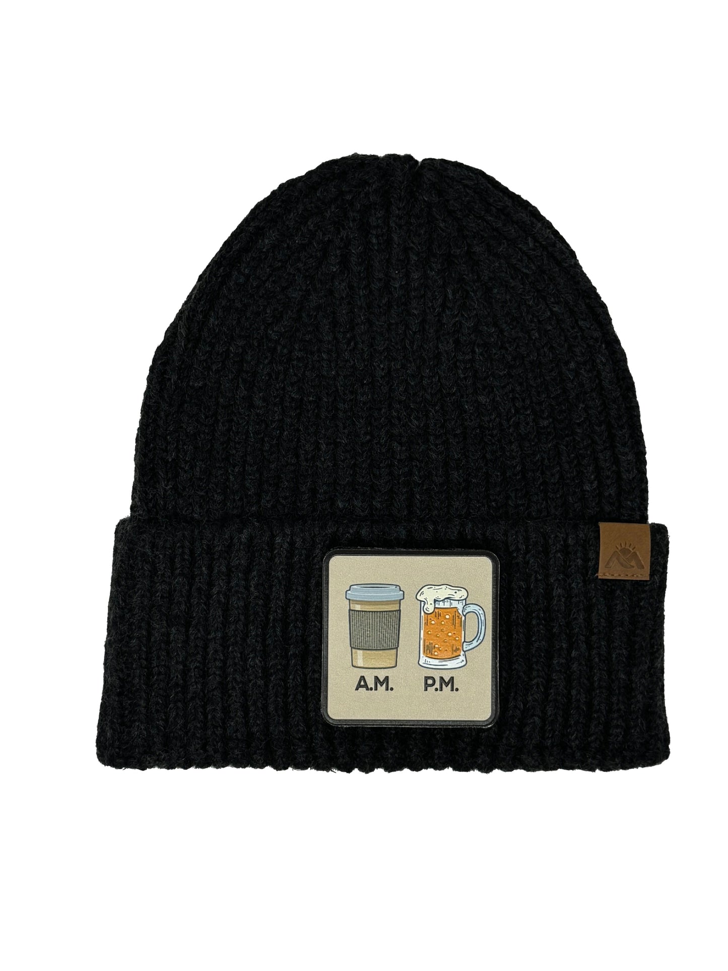 Day N Night | Embossed Removable Lifestyle Patch Beanie - Wool Blend, Soft, Warm, One Size Fits All