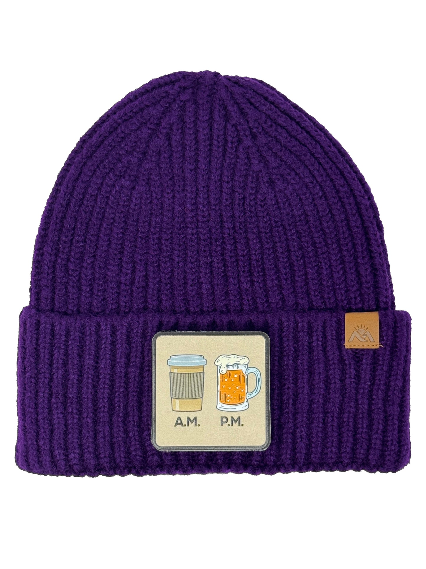 Day N Night | Embossed Removable Lifestyle Patch Beanie - Wool Blend, Soft, Warm, One Size Fits All