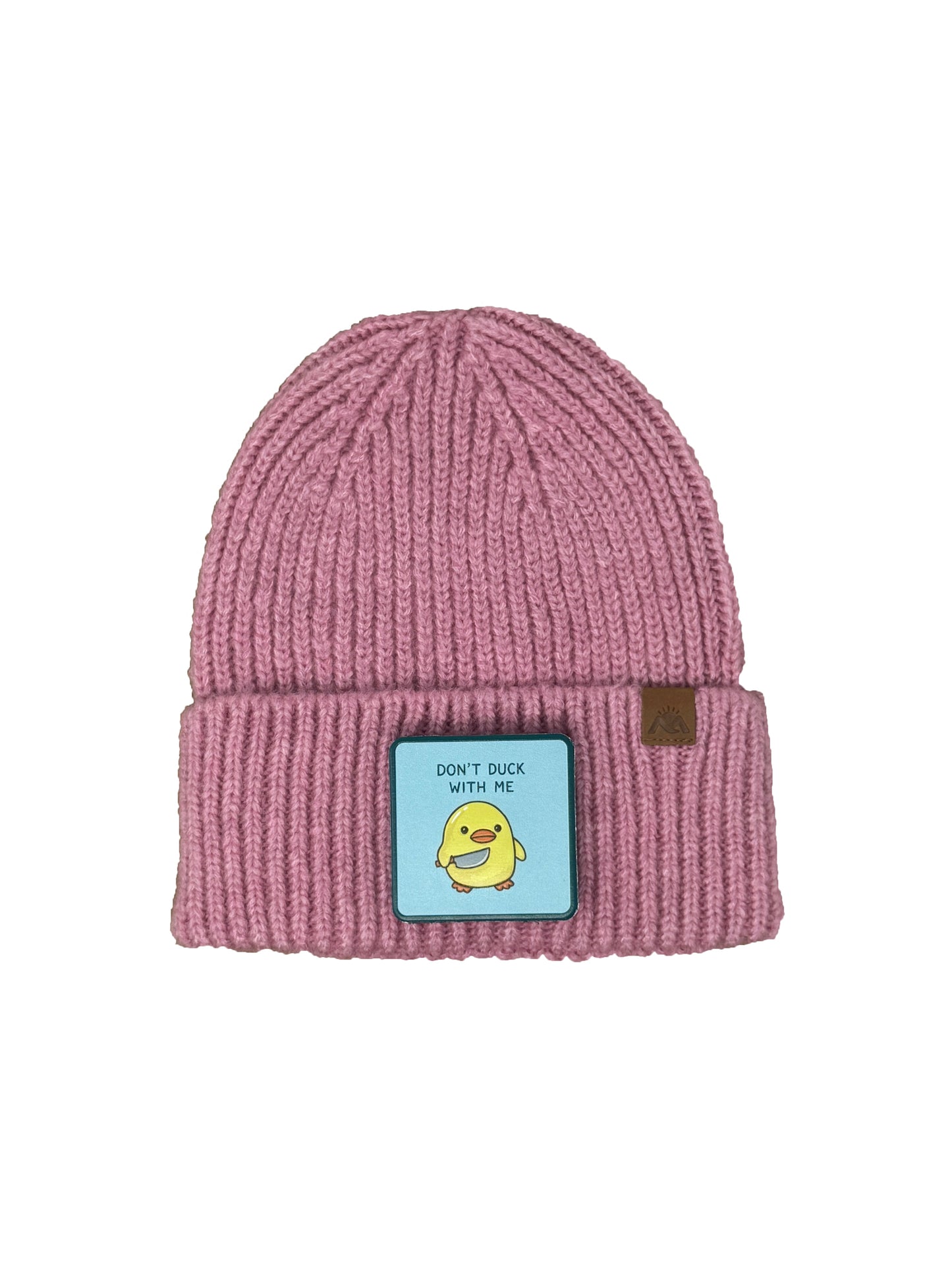 Don't Duck With Me | Embossed Removable Patch Beanie - Wool Blend, Soft, Warm, One Size Fits All