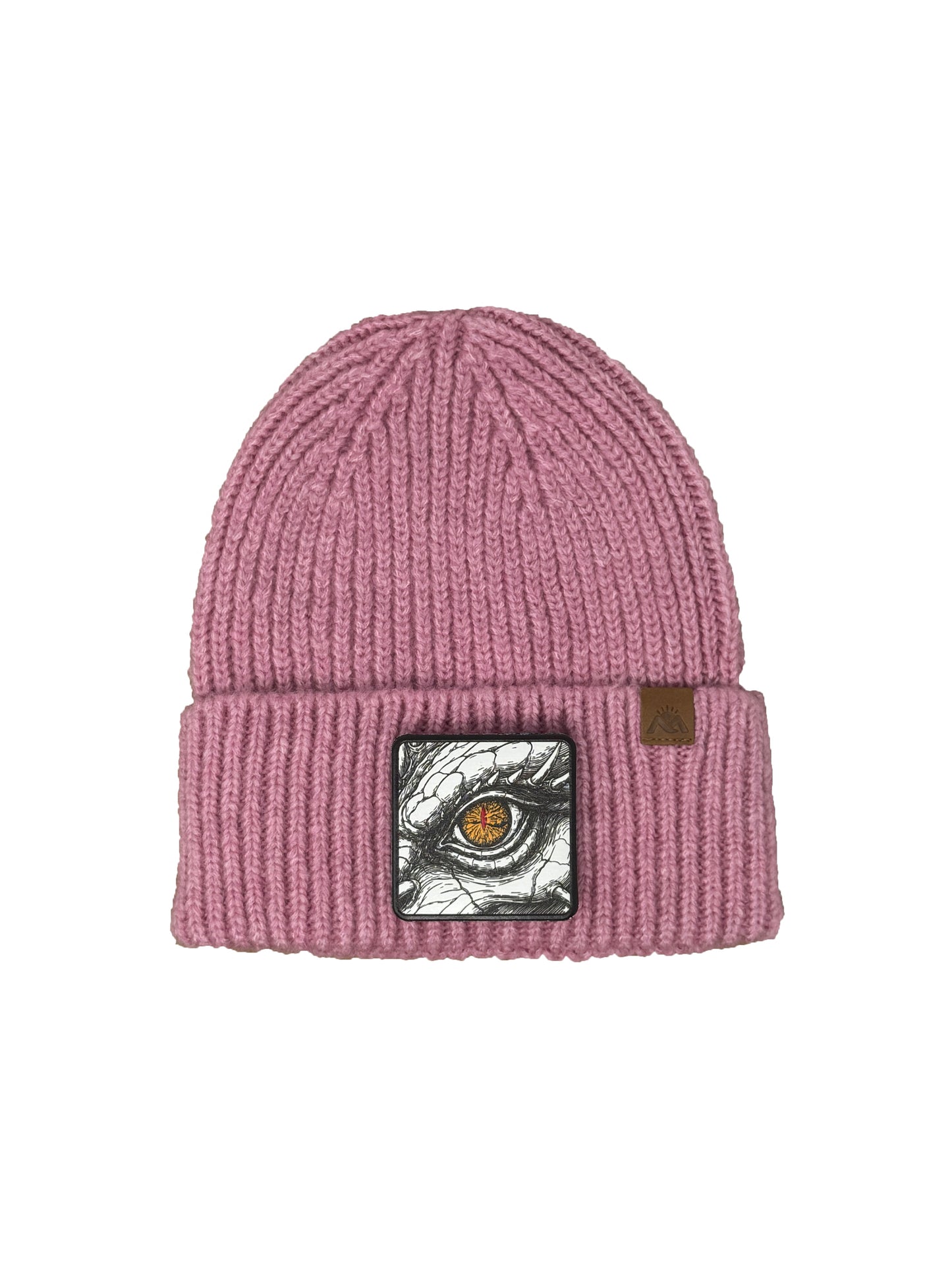 Dragon Eye | Embossed Removable Fantasy Patch Beanie - Wool Blend, Soft, Warm, One Size Fits All
