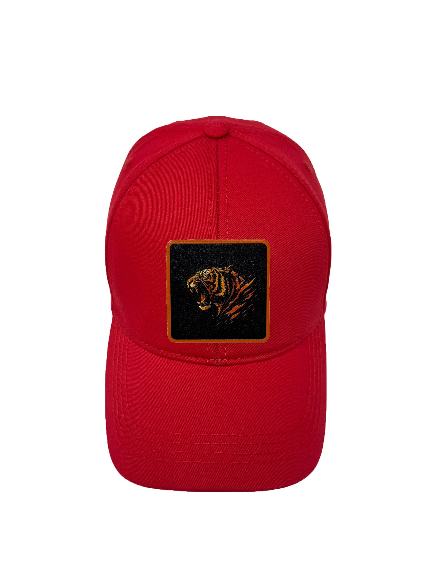 Roaring Tiger | Embossed Removable Patch 6 Panel Baseball Hat – %100 Cotton, Adjustable Strapback, Curved Bill , One Size Fits Most