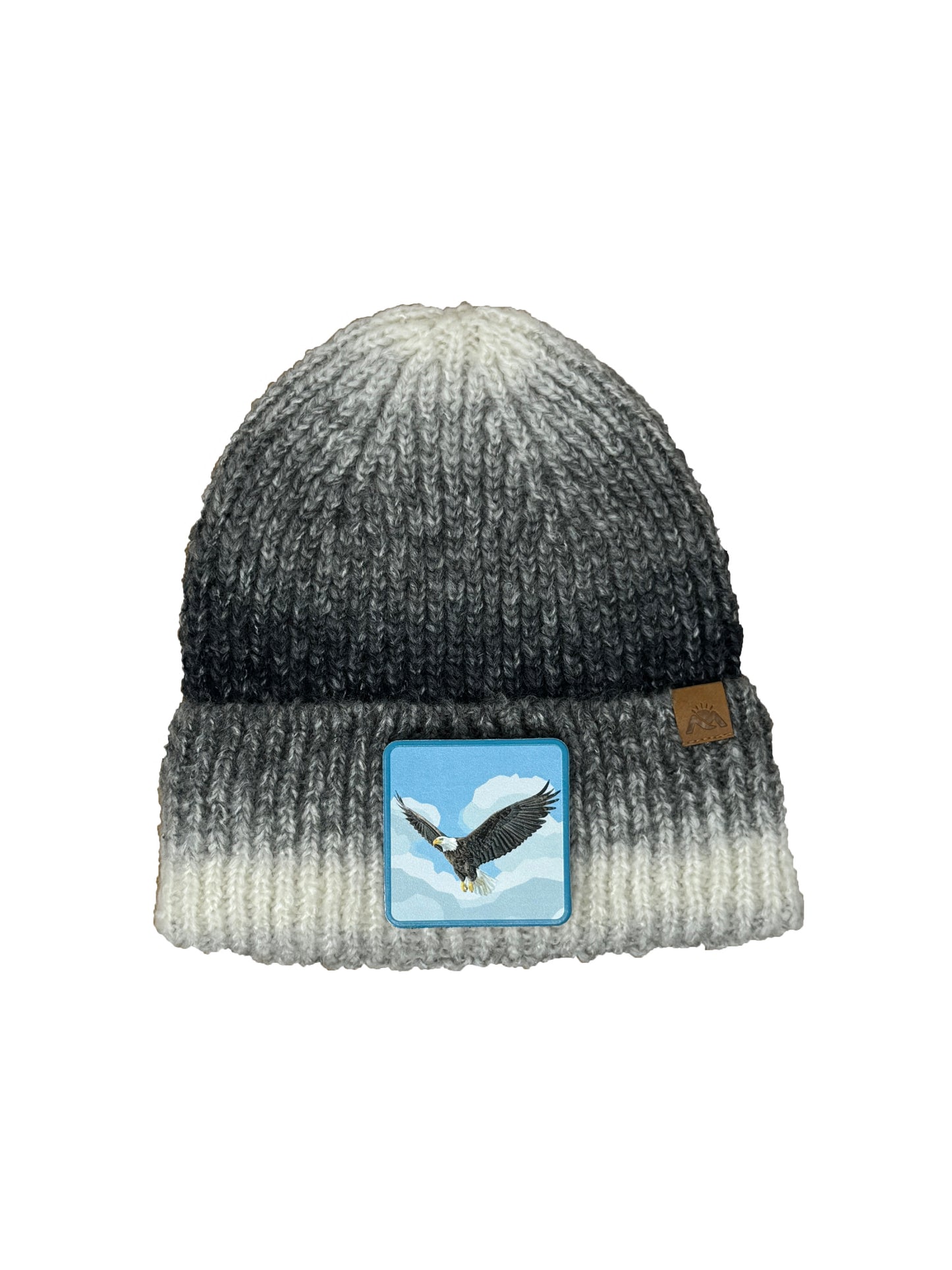 Sky Hunter | Embossed Removable Patch Beanie - Wool Blend, Soft, Warm, One Size Fits All