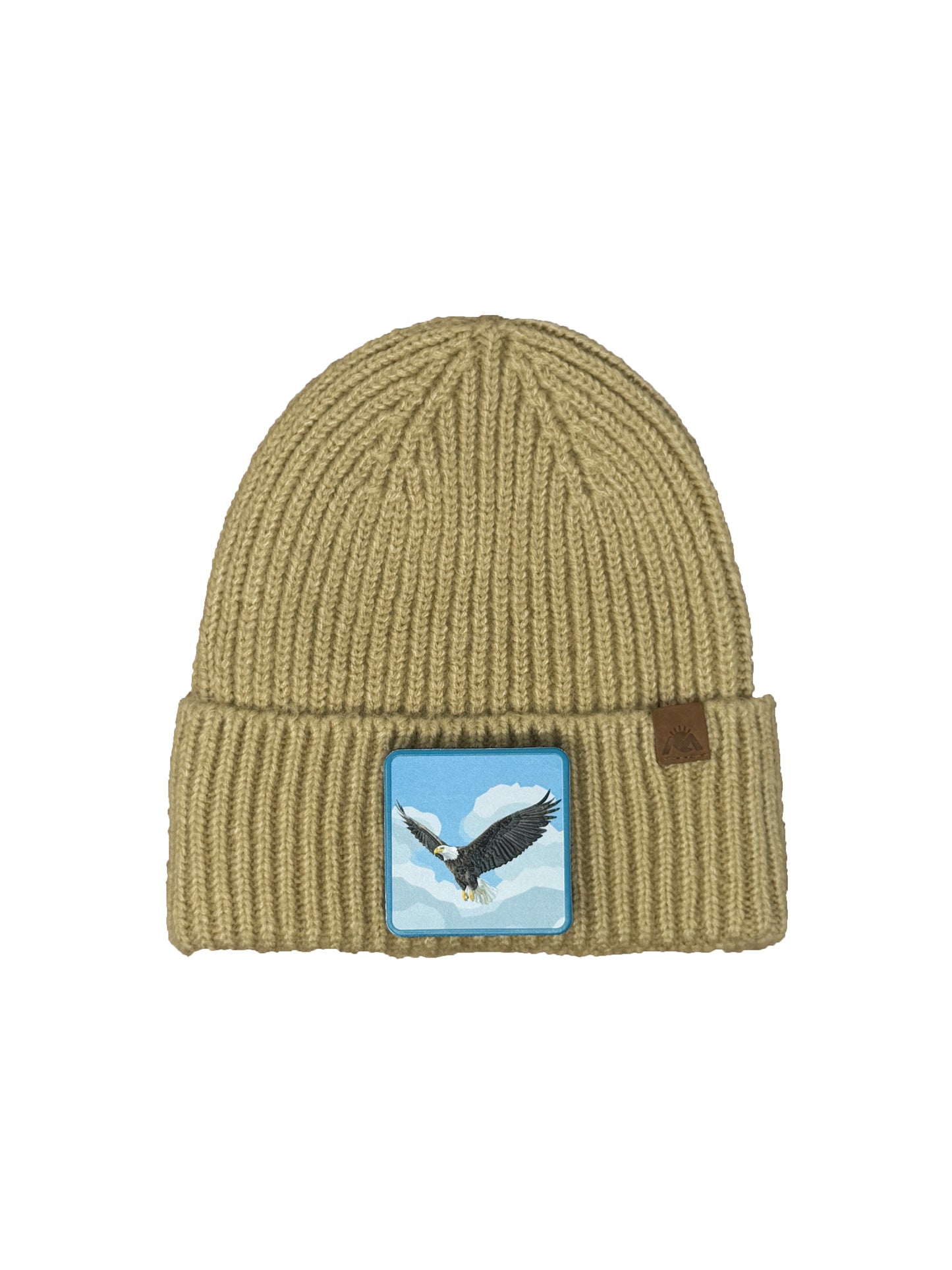 Sky Hunter | Embossed Removable Patch Beanie - Wool Blend, Soft, Warm, One Size Fits All