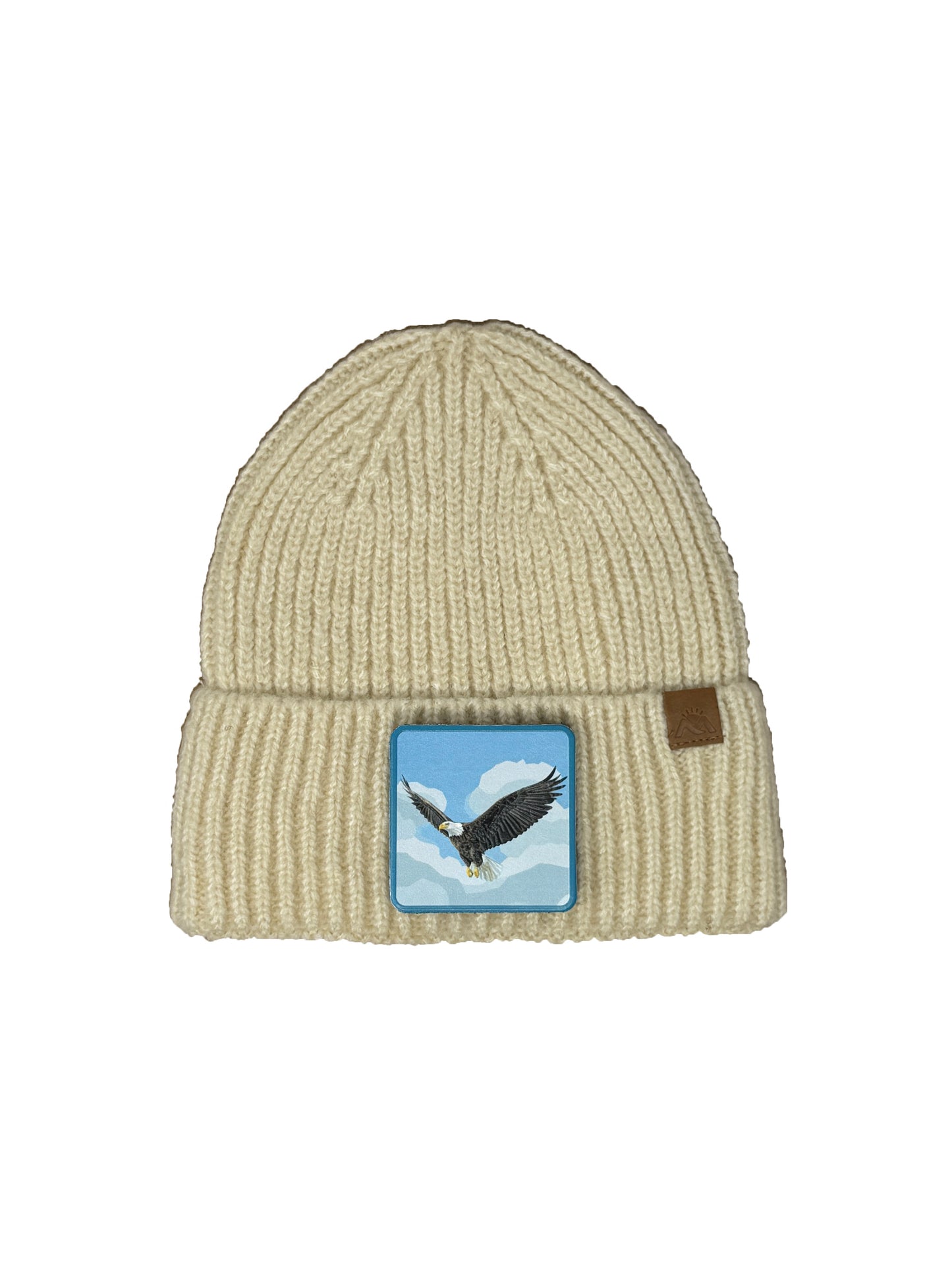 Sky Hunter | Embossed Removable Patch Beanie - Wool Blend, Soft, Warm, One Size Fits All
