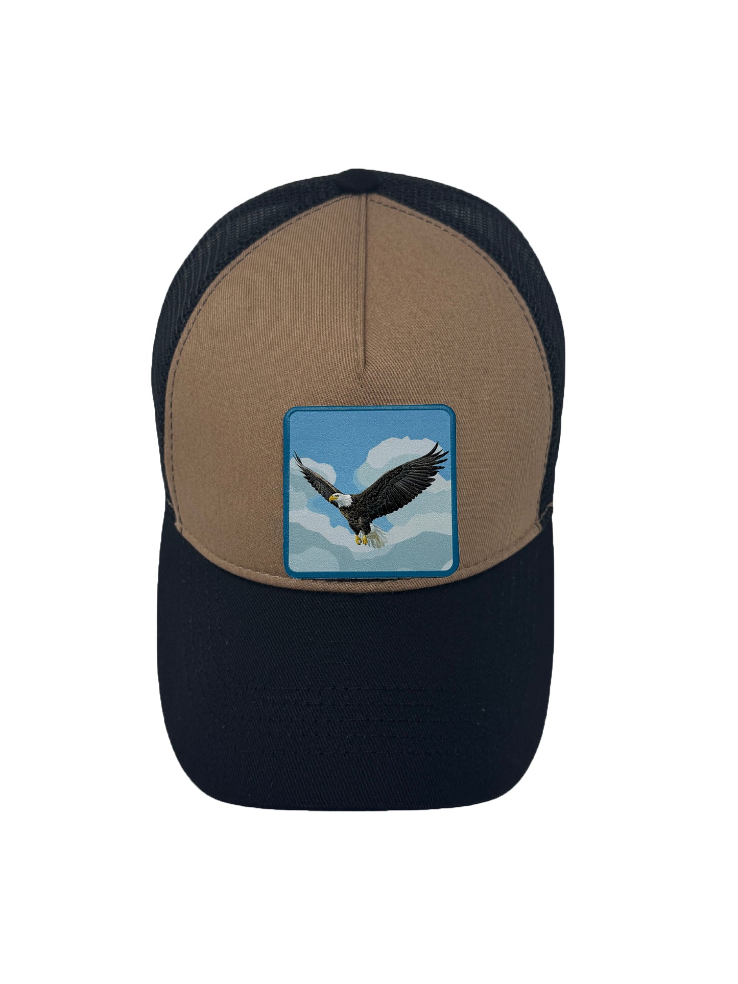 Sky Hunter | Embossed Removable Eagle Patch Trucker Hat – Adjustable Snapback, Breathable Mesh, One Size Fits Most