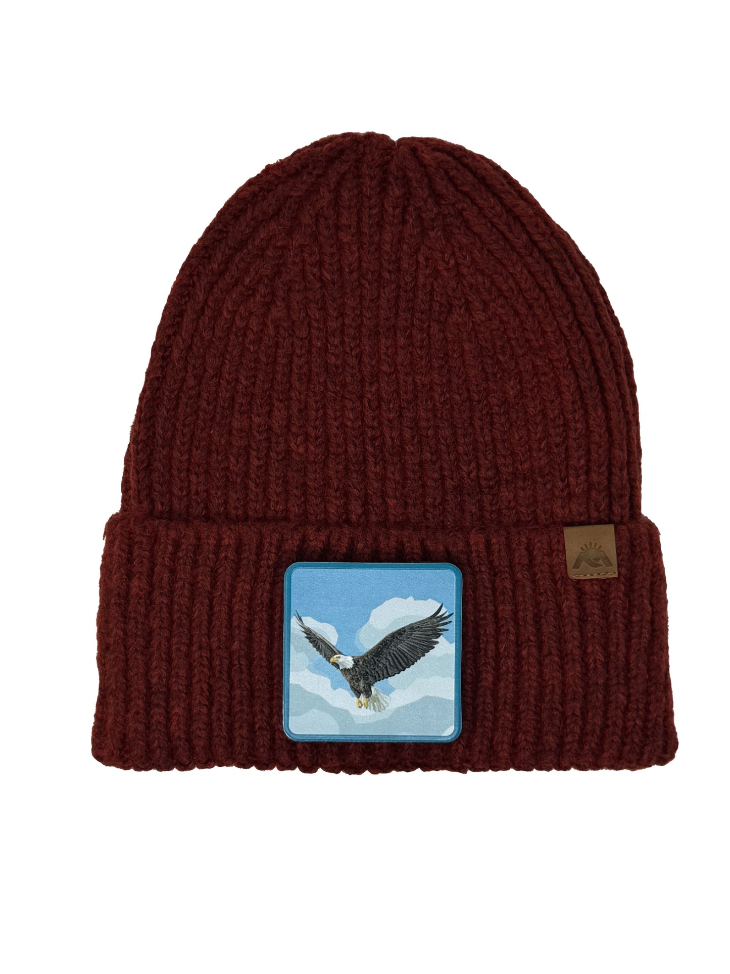 Sky Hunter | Embossed Removable Patch Beanie - Wool Blend, Soft, Warm, One Size Fits All