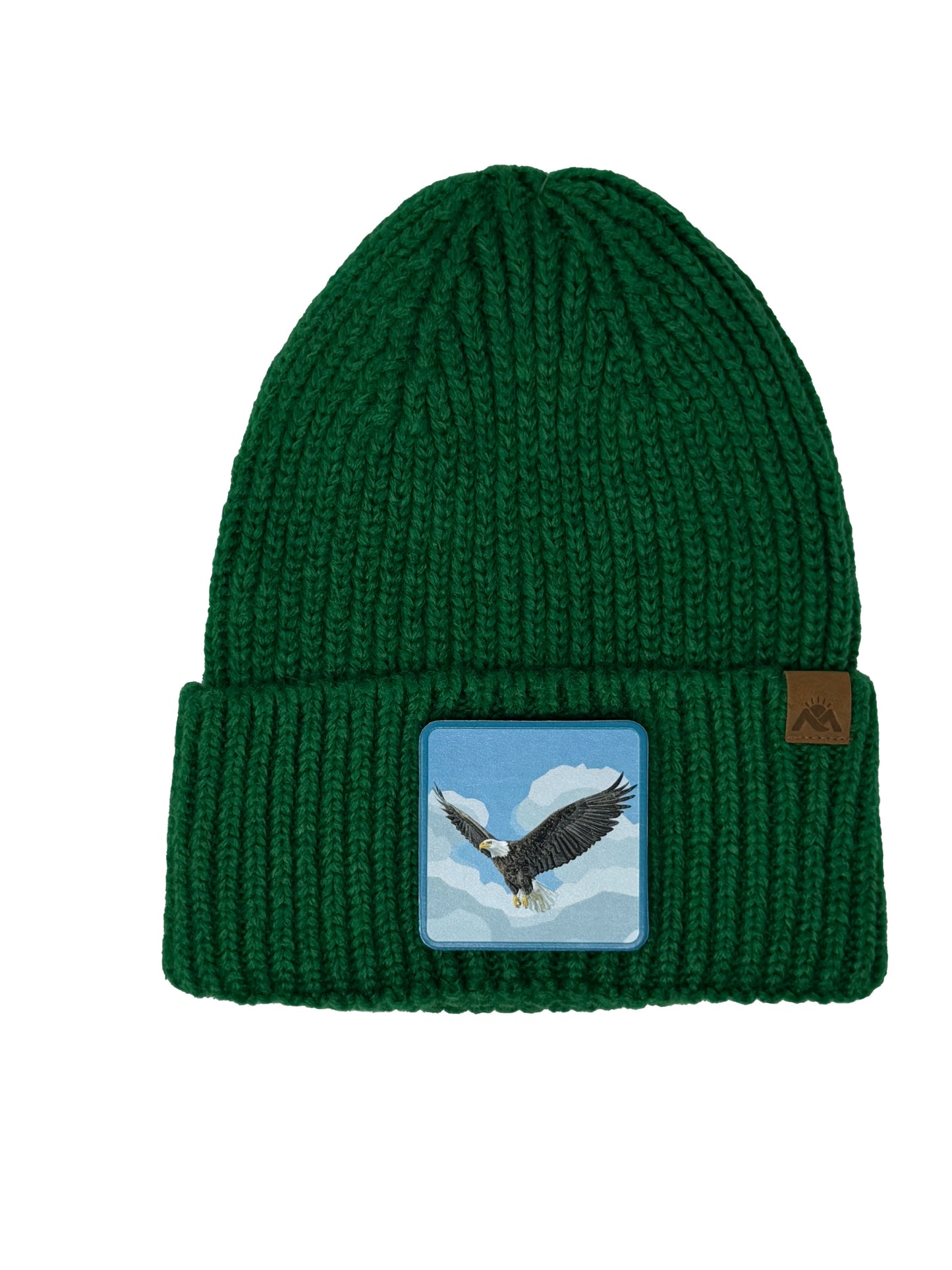 Sky Hunter | Embossed Removable Patch Beanie - Wool Blend, Soft, Warm, One Size Fits All