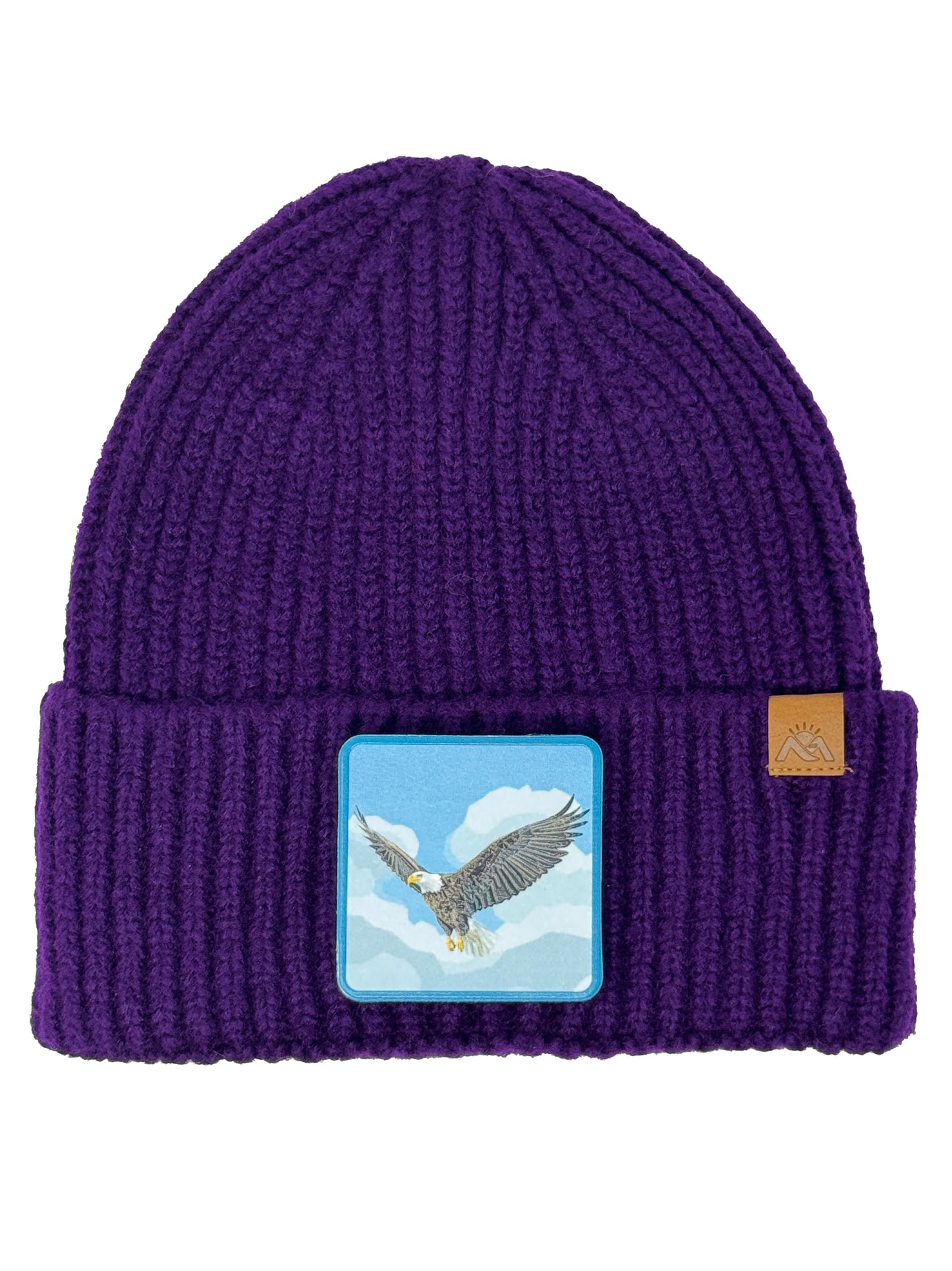 Sky Hunter | Embossed Removable Patch Beanie - Wool Blend, Soft, Warm, One Size Fits All