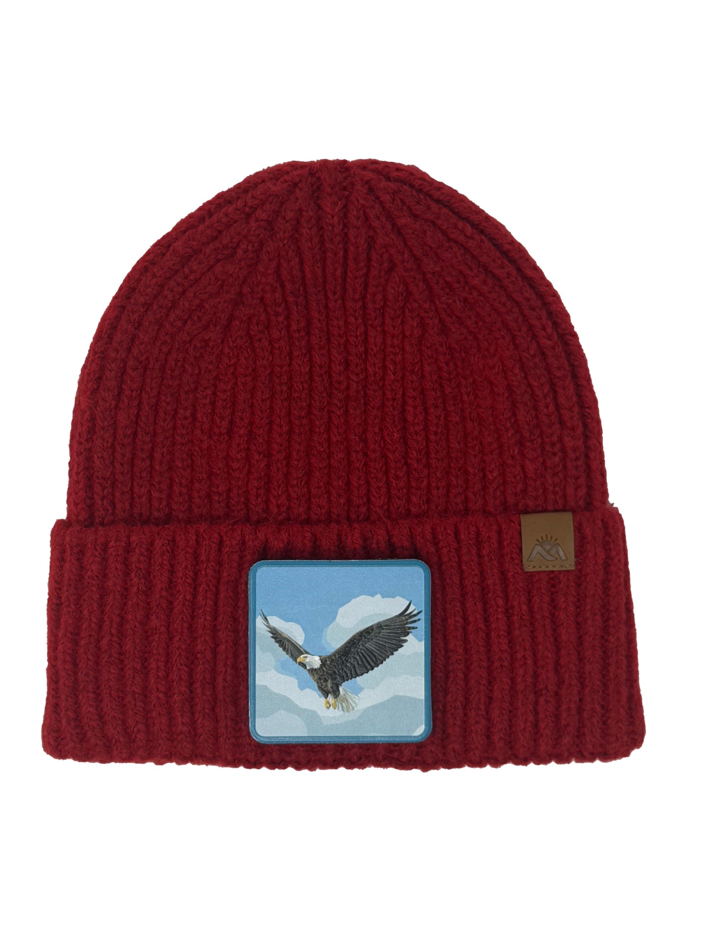 Sky Hunter | Embossed Removable Patch Beanie - Wool Blend, Soft, Warm, One Size Fits All