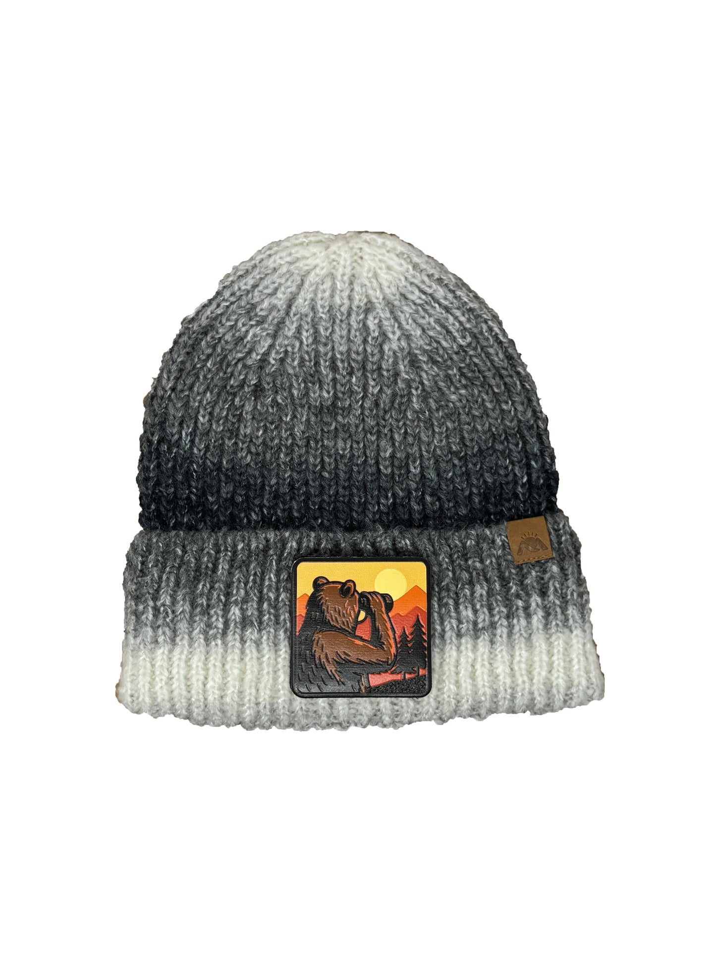 Wilderness Watcher | Embossed Removable Patch Beanie - Wool Blend, Soft, Warm, One Size Fits All