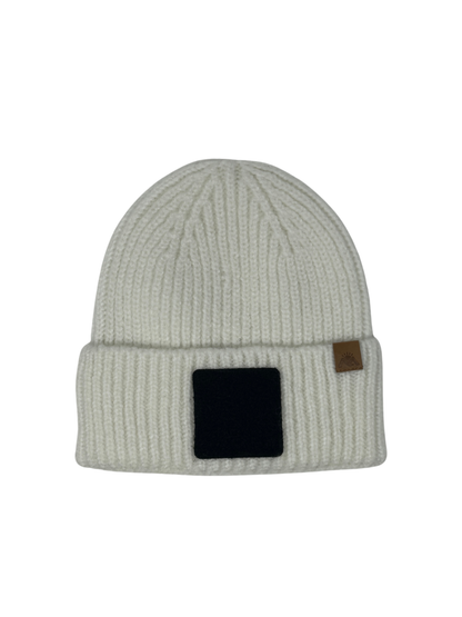 MORNIE | Beanie with Hook and Loop Panel - Wool Blend, Soft, Warm, One Size Fits Most