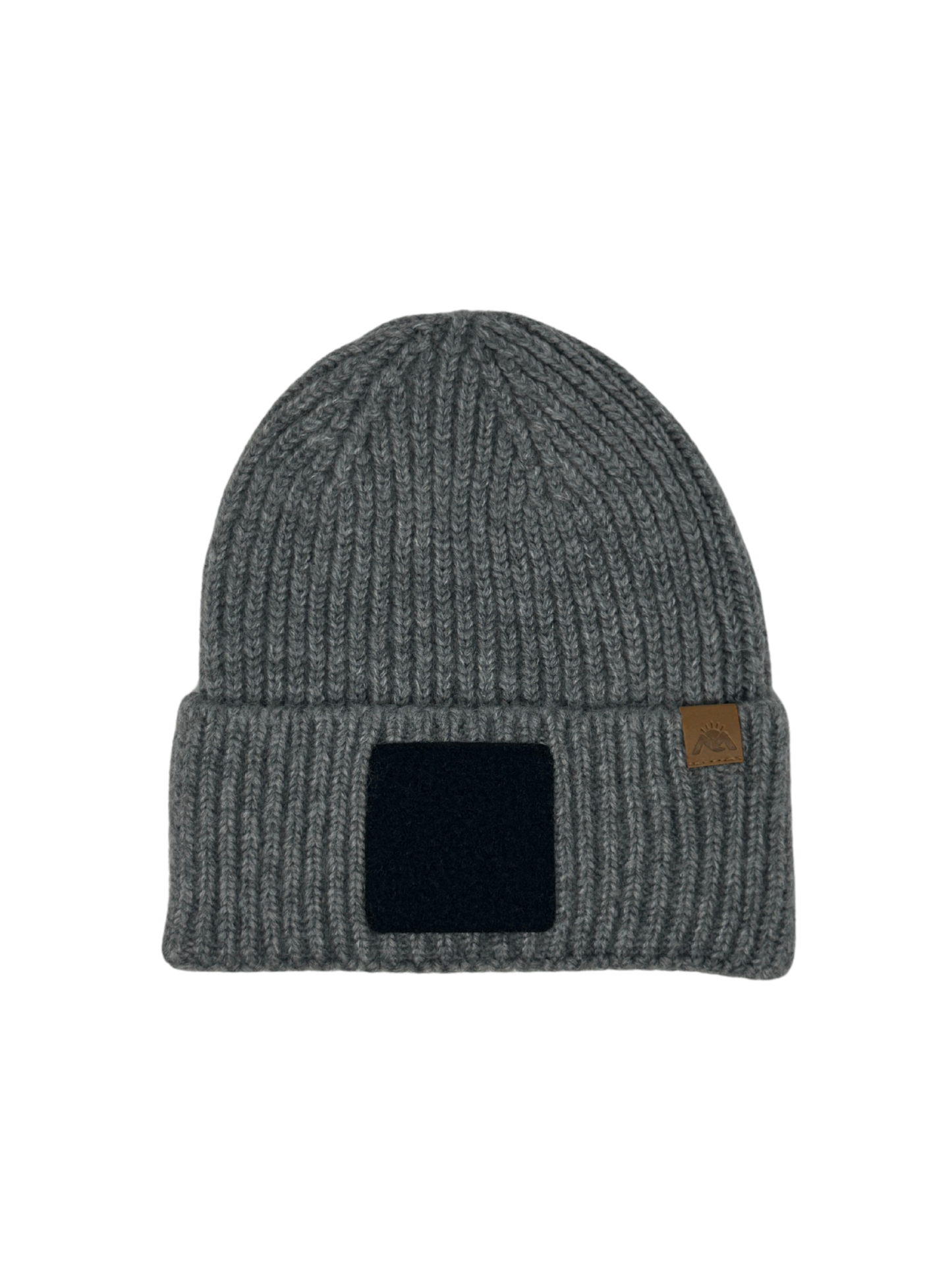 MORNIE | Beanie with Hook and Loop Panel - Wool Blend, Soft, Warm, One Size Fits Most