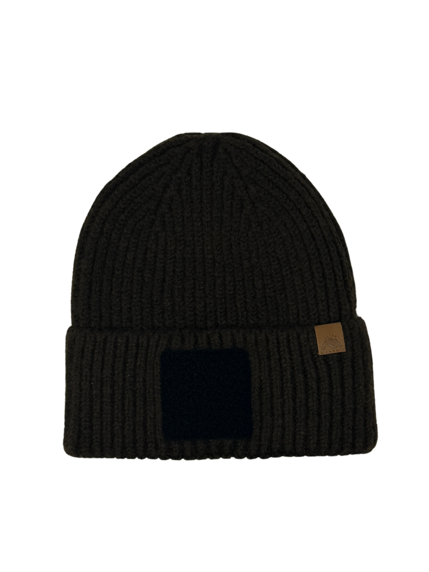 MORNIE | Beanie with Hook and Loop Panel - Wool Blend, Soft, Warm, One Size Fits Most
