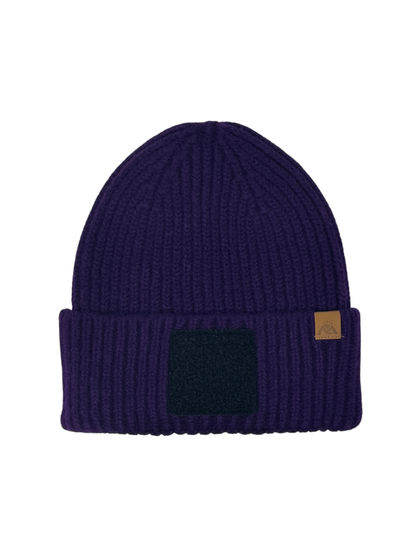 MORNIE | Beanie with Hook and Loop Panel - Wool Blend, Soft, Warm, One Size Fits Most