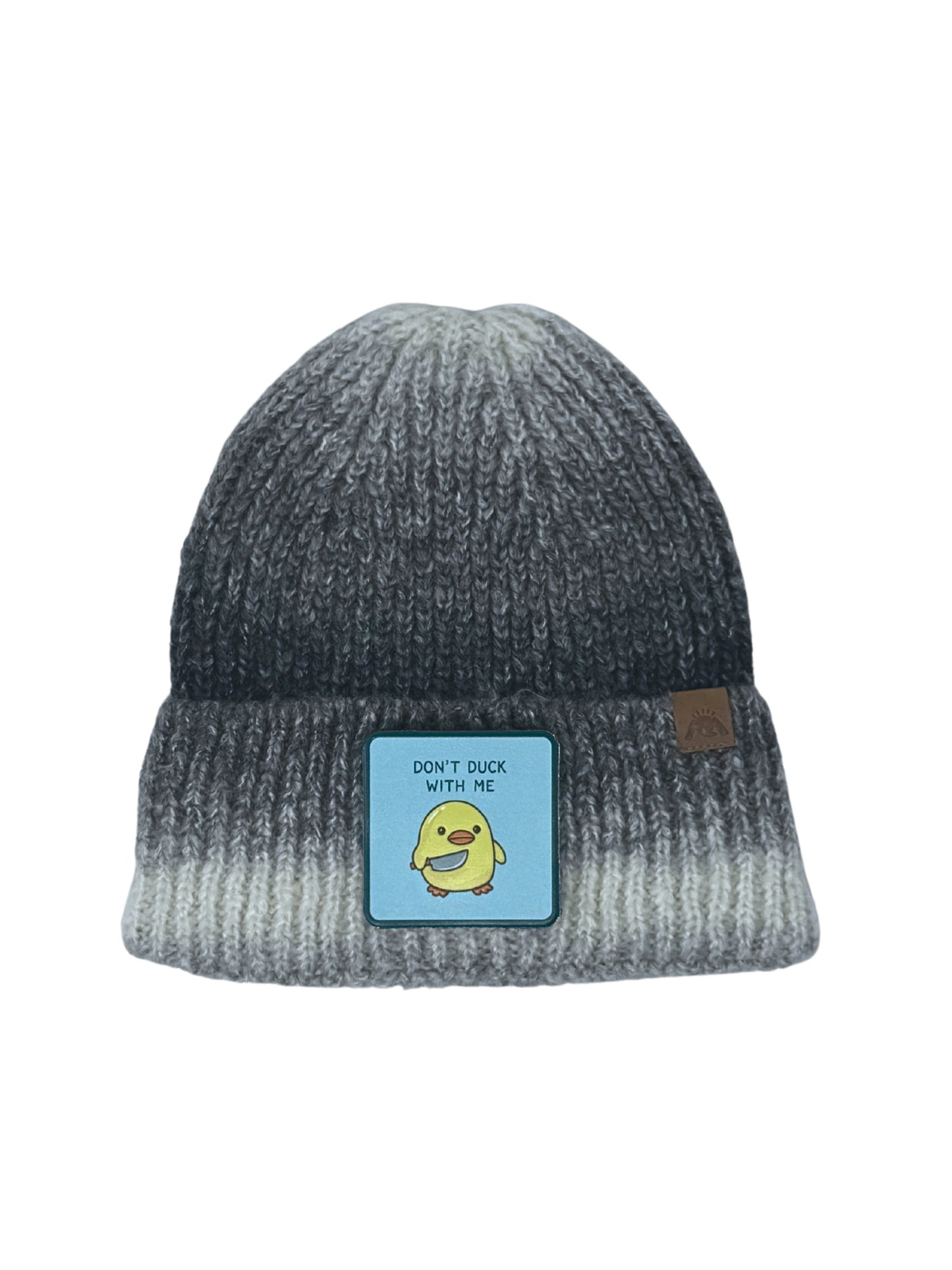 Don't Duck With Me | Embossed Removable Patch Beanie - Wool Blend, Soft, Warm, One Size Fits Most