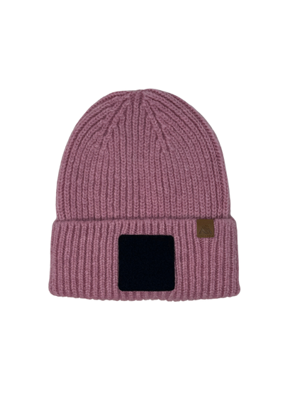 MORNIE | Beanie with Hook and Loop Panel - Wool Blend, Soft, Warm, One Size Fits Most
