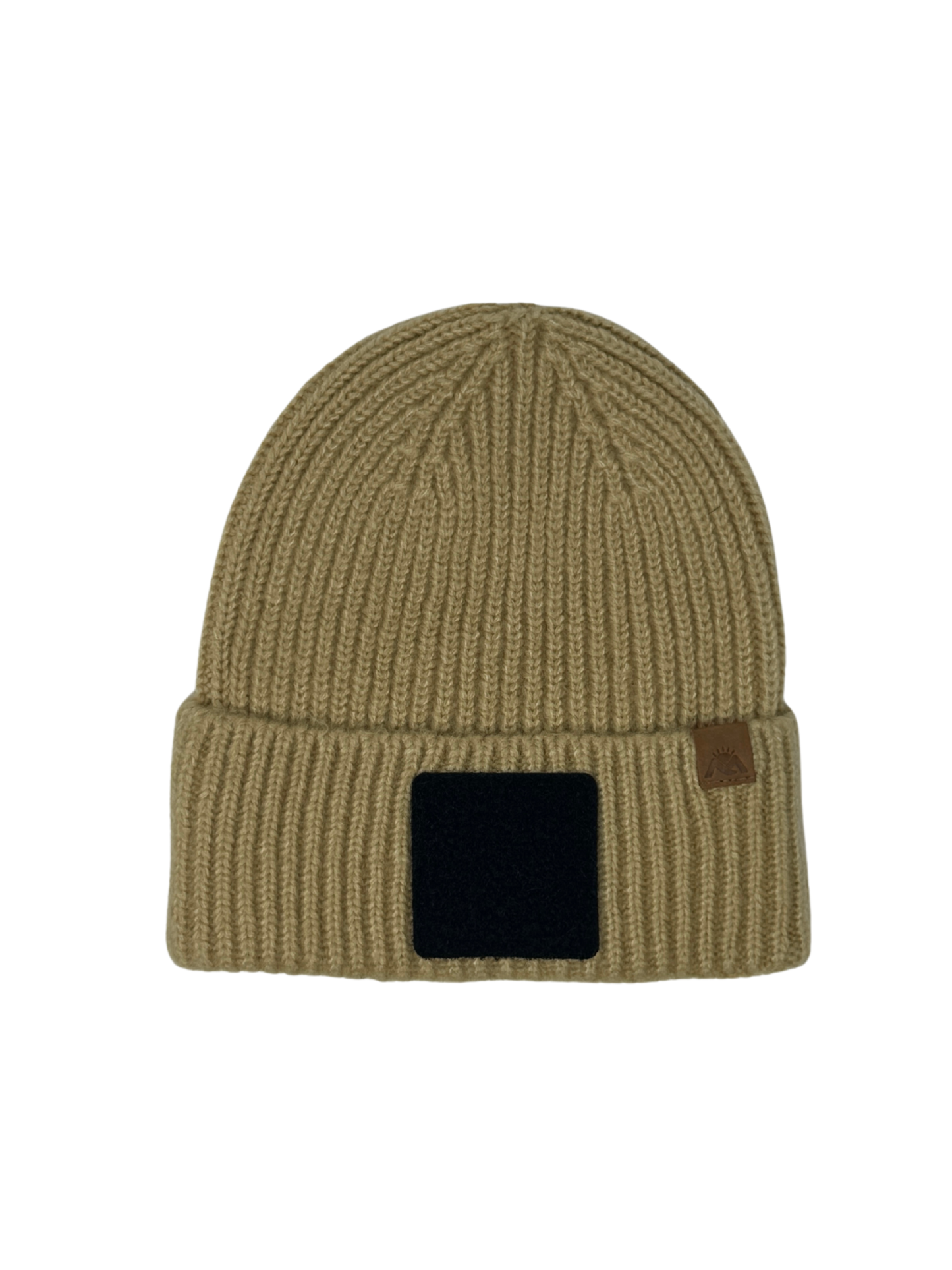 MORNIE | Beanie with Hook and Loop Panel - Wool Blend, Soft, Warm, One Size Fits Most
