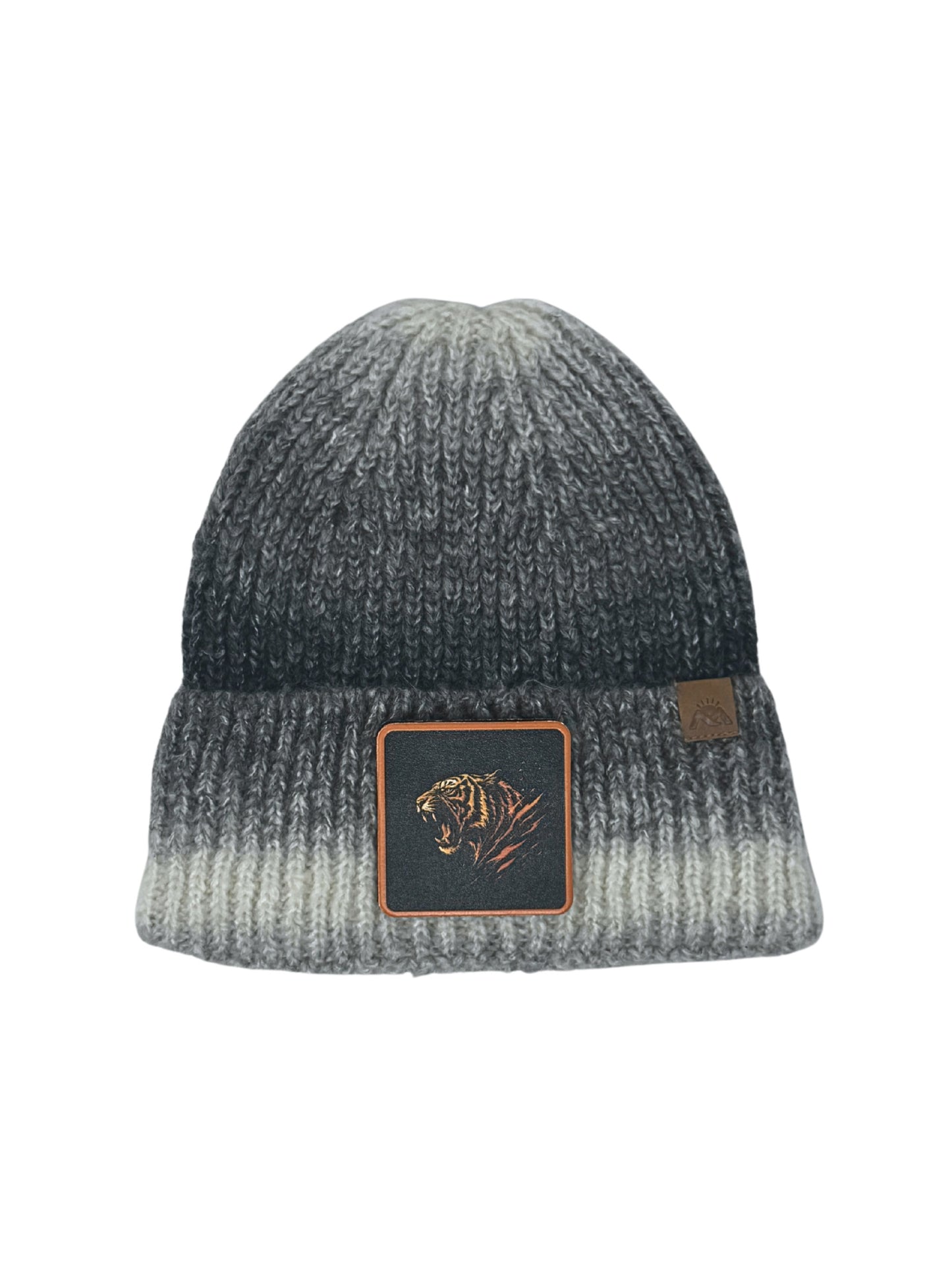 Roaring Tiger | Embossed Removable Patch Beanie - Wool Blend, Soft, Warm, One Size Fits Most