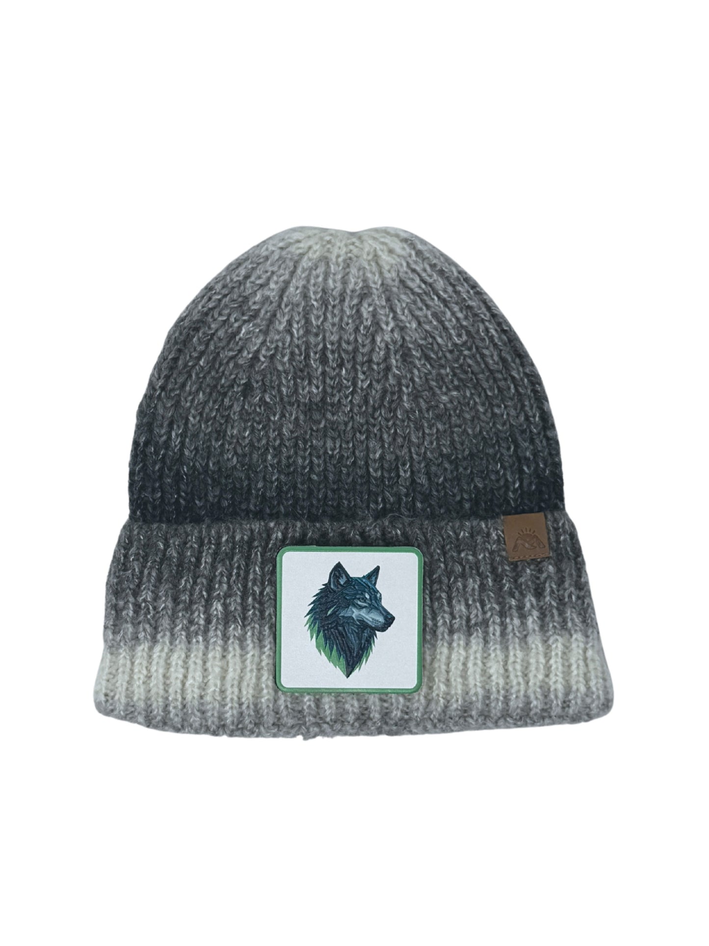 Wolf Instinct | Embossed Removable Patch Beanie - Wool Blend, Soft, Warm, One Size Fits Most