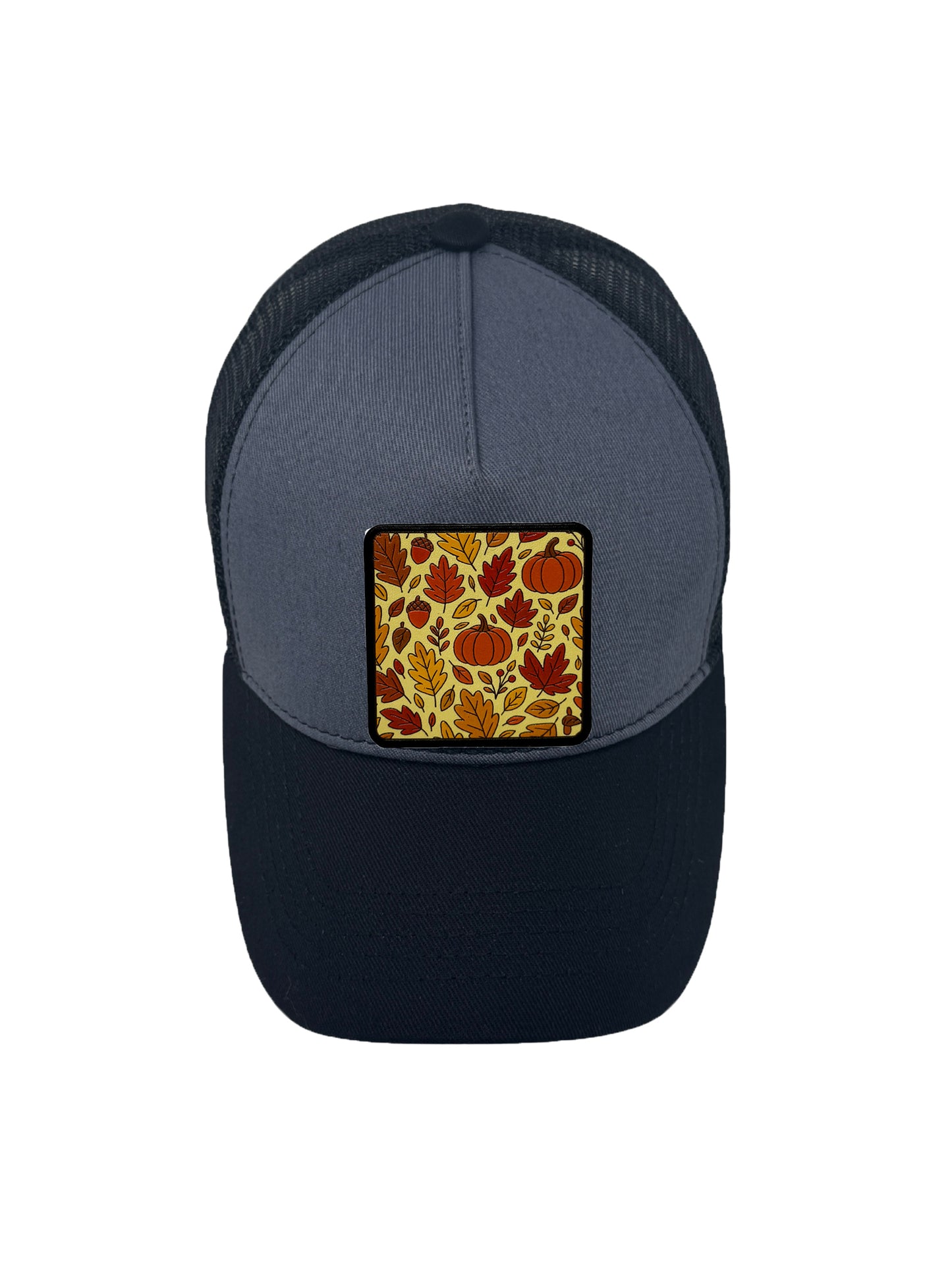 Autumn Vibes | Embossed Removable Fall Patch Trucker Hat – Adjustable Snapback, Breathable Mesh, One Size Fits Most