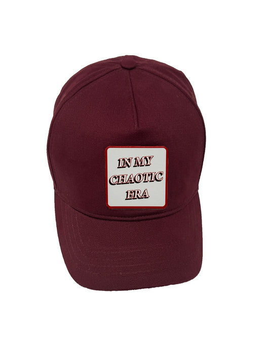 In My Chaotic Era | Embossed Removable Patch 5 Panel Baseball Hat – %100 Cotton, Adjustable Strapback, Curved Bill , One Size Fits Most