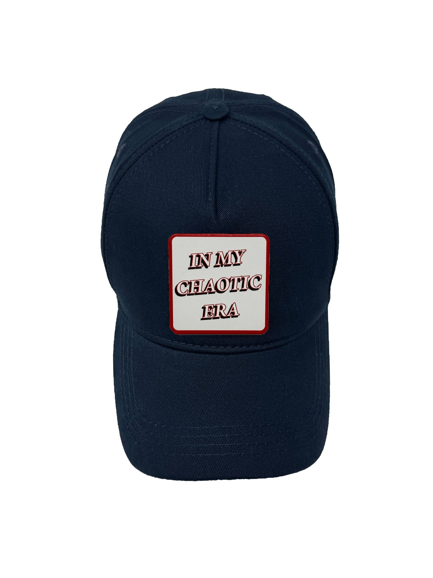 In My Chaotic Era | Embossed Removable Patch 5 Panel Baseball Hat – %100 Cotton, Adjustable Strapback, Curved Bill , One Size Fits Most
