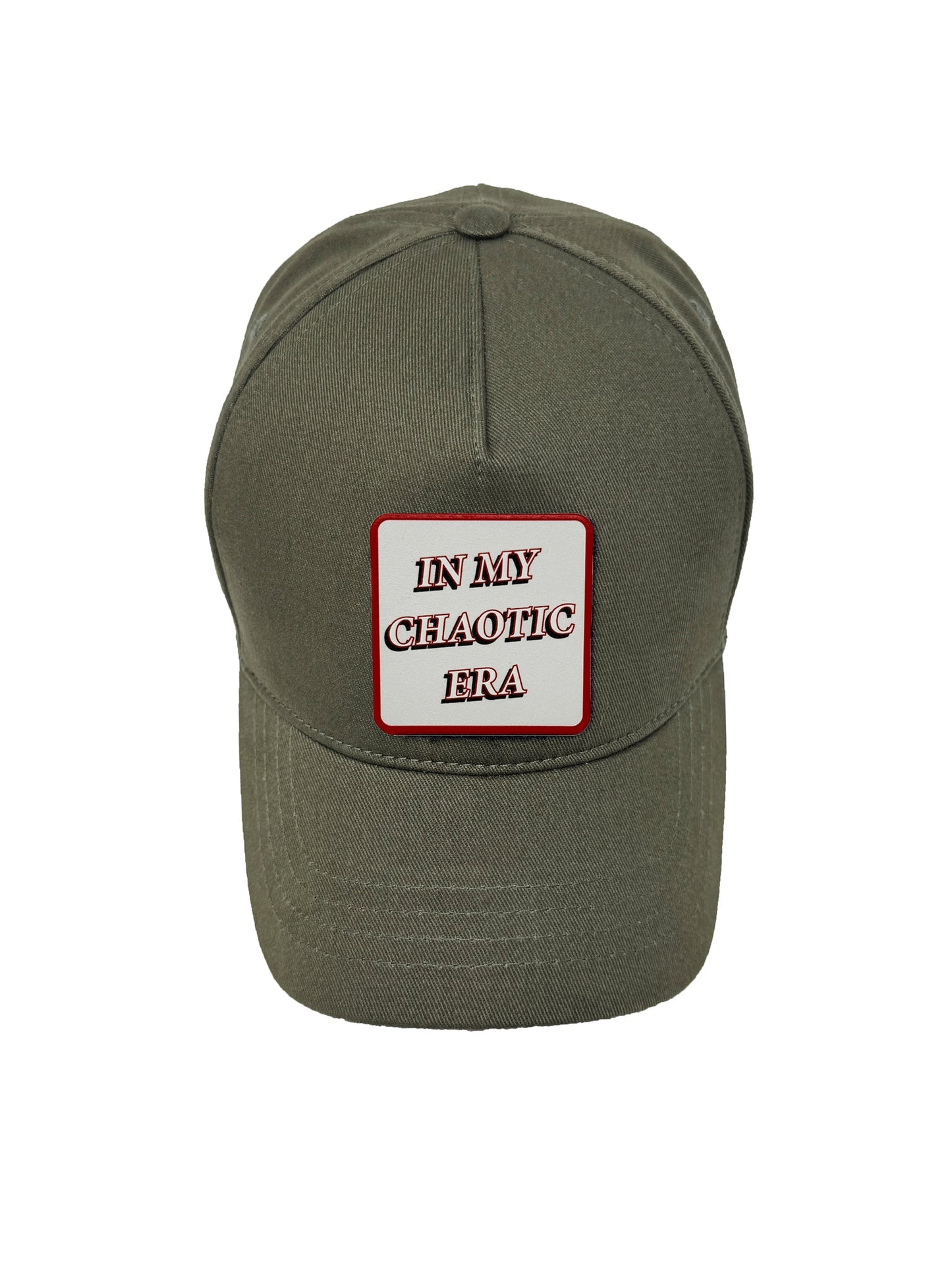 In My Chaotic Era | Embossed Removable Patch 5 Panel Baseball Hat – %100 Cotton, Adjustable Strapback, Curved Bill , One Size Fits Most