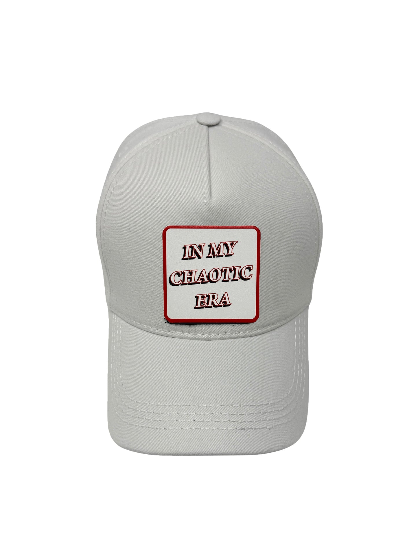 In My Chaotic Era | Embossed Removable Patch 5 Panel Baseball Hat – %100 Cotton, Adjustable Strapback, Curved Bill , One Size Fits Most