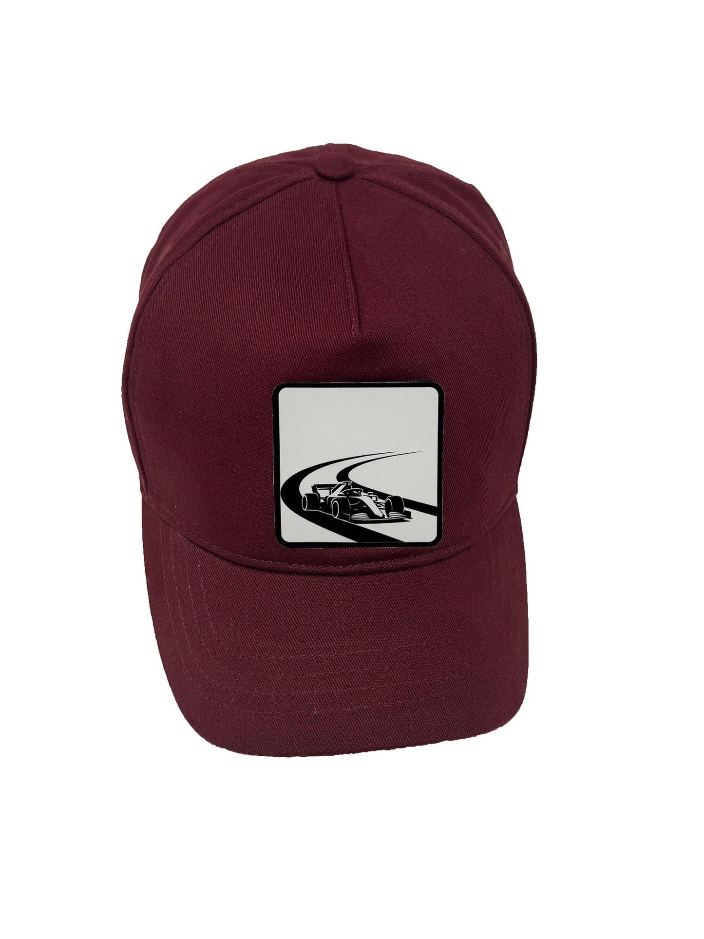 Checkered Flag | Embossed Removable Racing Patch 5 Panel Baseball Hat – %100 Cotton, Adjustable Strapback, Curved Bill , One Size Fits Most