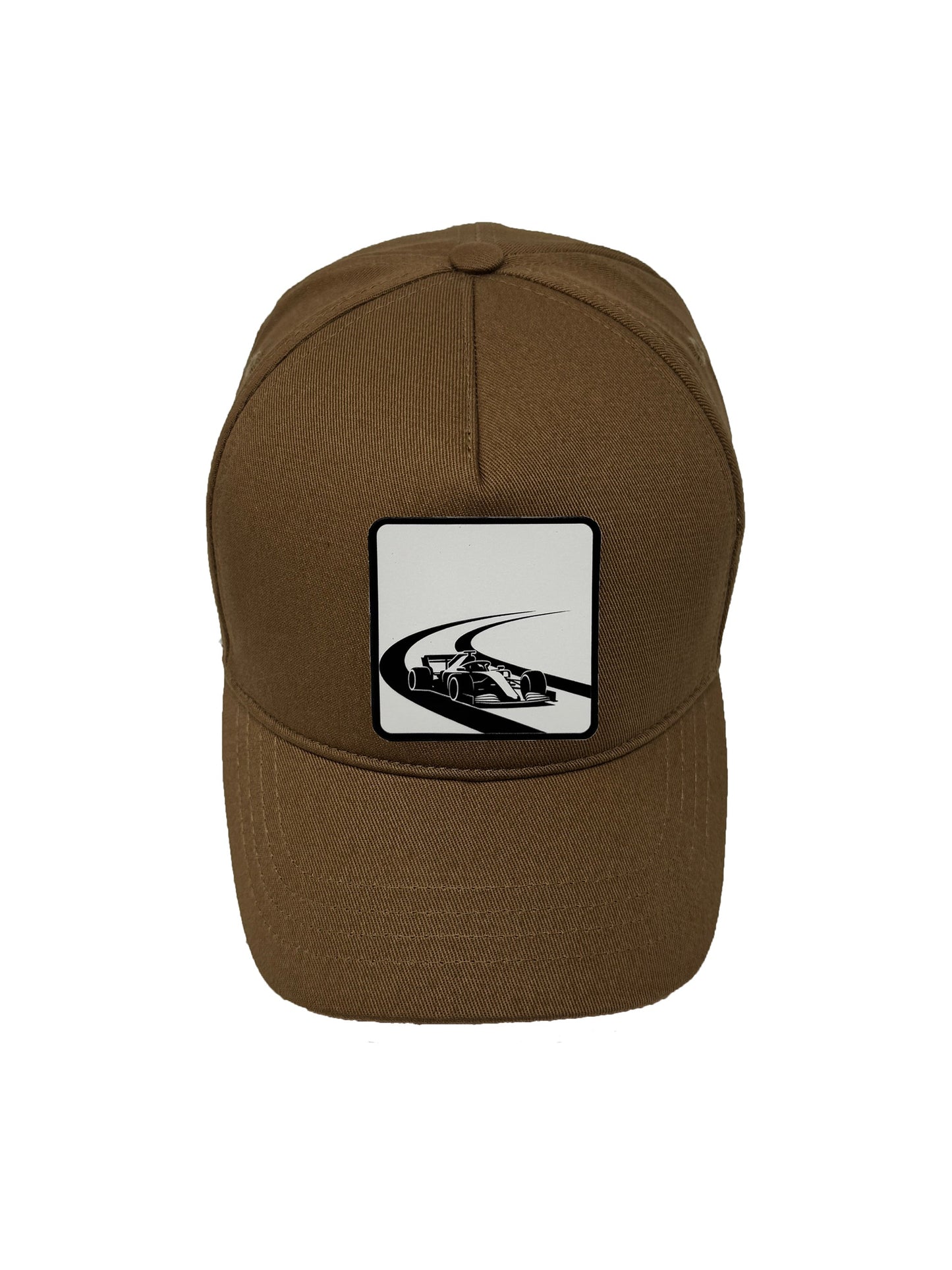 Checkered Flag | Embossed Removable Racing Patch 5 Panel Baseball Hat – %100 Cotton, Adjustable Strapback, Curved Bill , One Size Fits Most