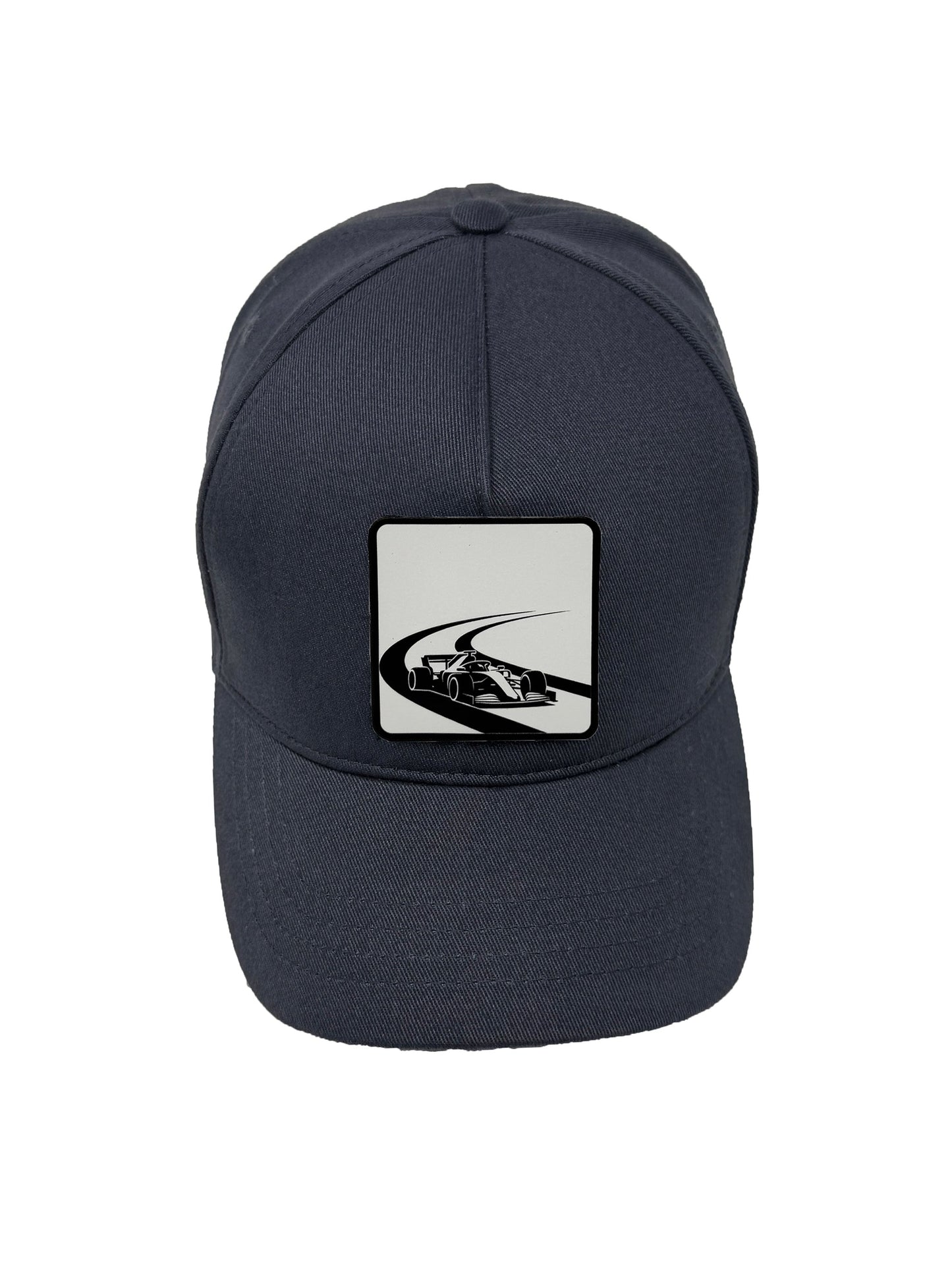 Checkered Flag | Embossed Removable Racing Patch 5 Panel Baseball Hat – %100 Cotton, Adjustable Strapback, Curved Bill , One Size Fits Most