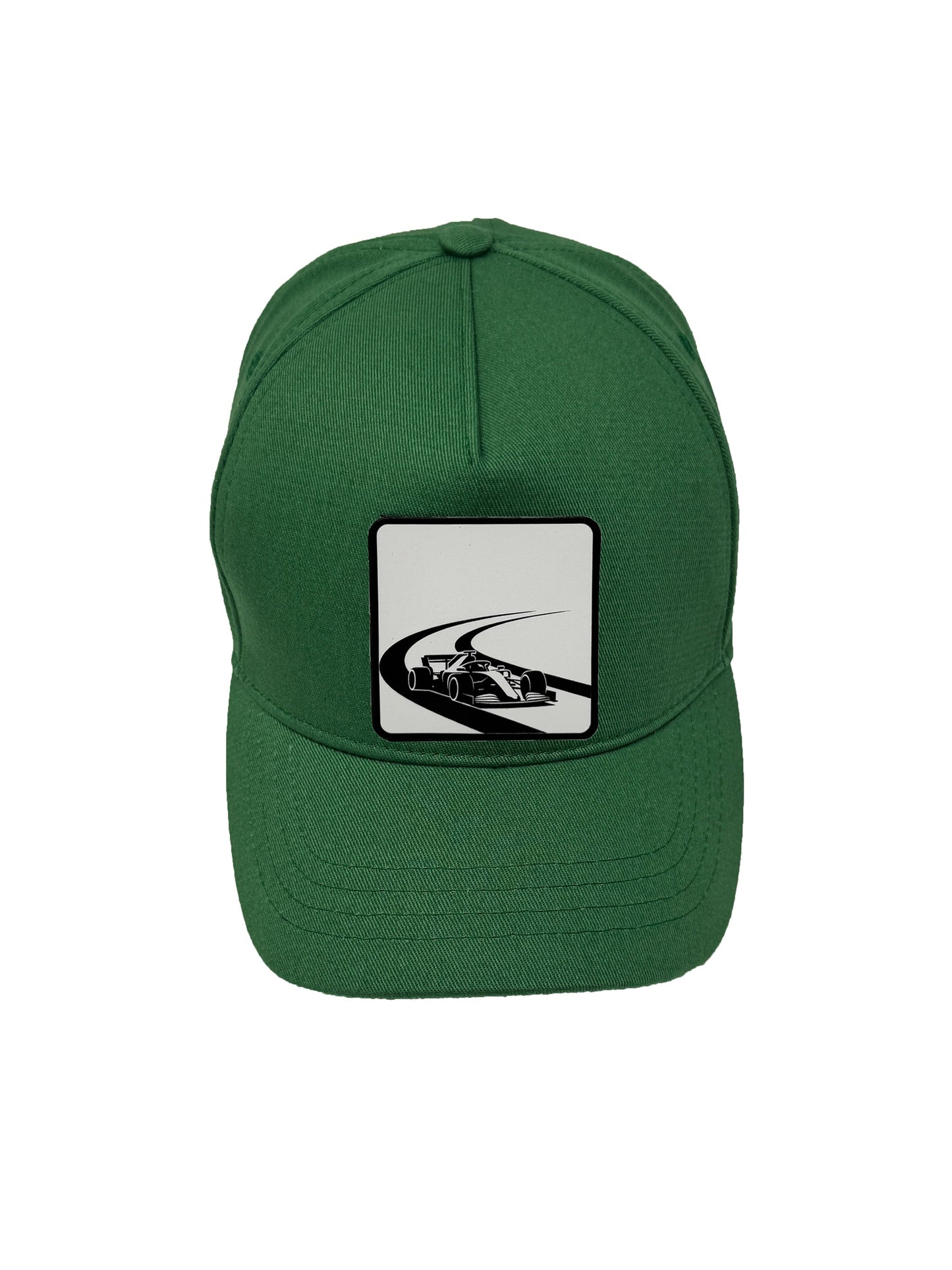 Checkered Flag | Embossed Removable Racing Patch 5 Panel Baseball Hat – %100 Cotton, Adjustable Strapback, Curved Bill , One Size Fits Most