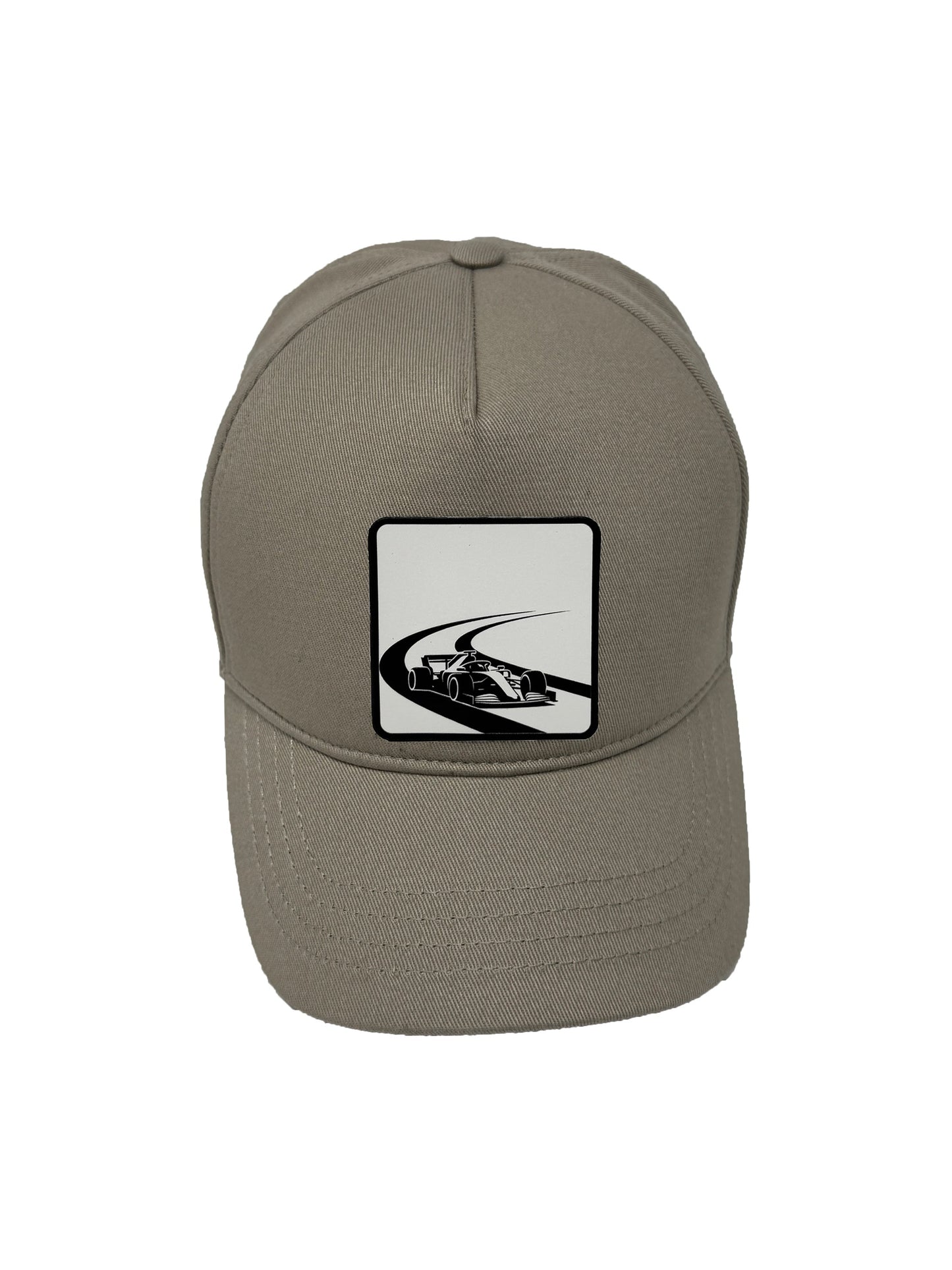 Checkered Flag | Embossed Removable Racing Patch 5 Panel Baseball Hat – %100 Cotton, Adjustable Strapback, Curved Bill , One Size Fits Most