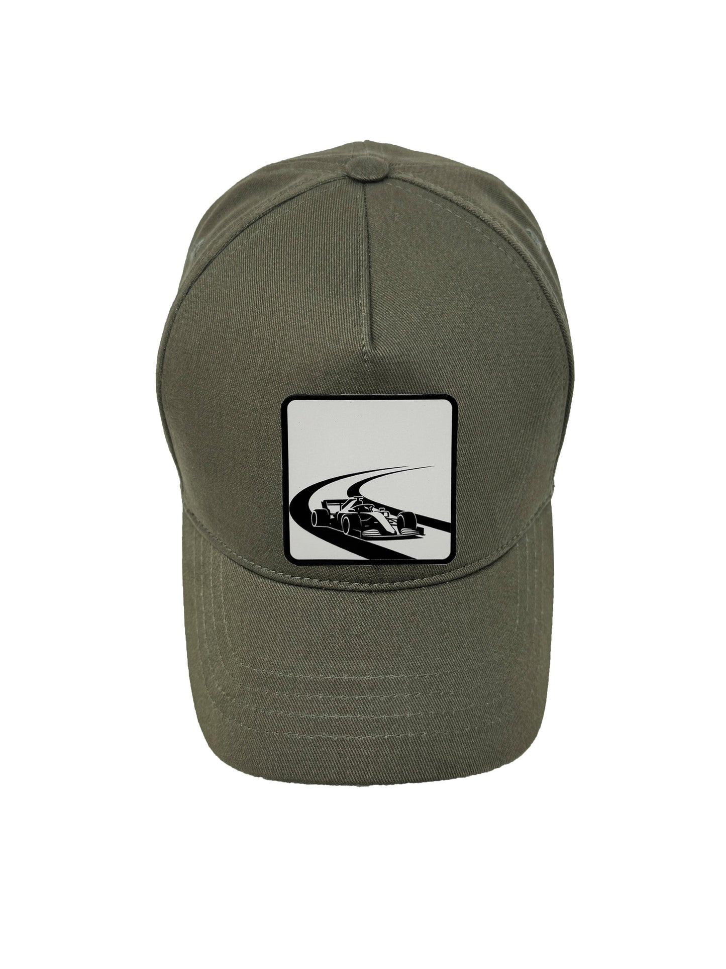 Checkered Flag | Embossed Removable Racing Patch 5 Panel Baseball Hat – %100 Cotton, Adjustable Strapback, Curved Bill , One Size Fits Most