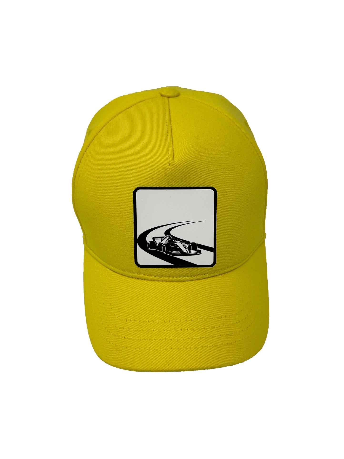 Checkered Flag | Embossed Removable Racing Patch 5 Panel Baseball Hat – %100 Cotton, Adjustable Strapback, Curved Bill , One Size Fits Most