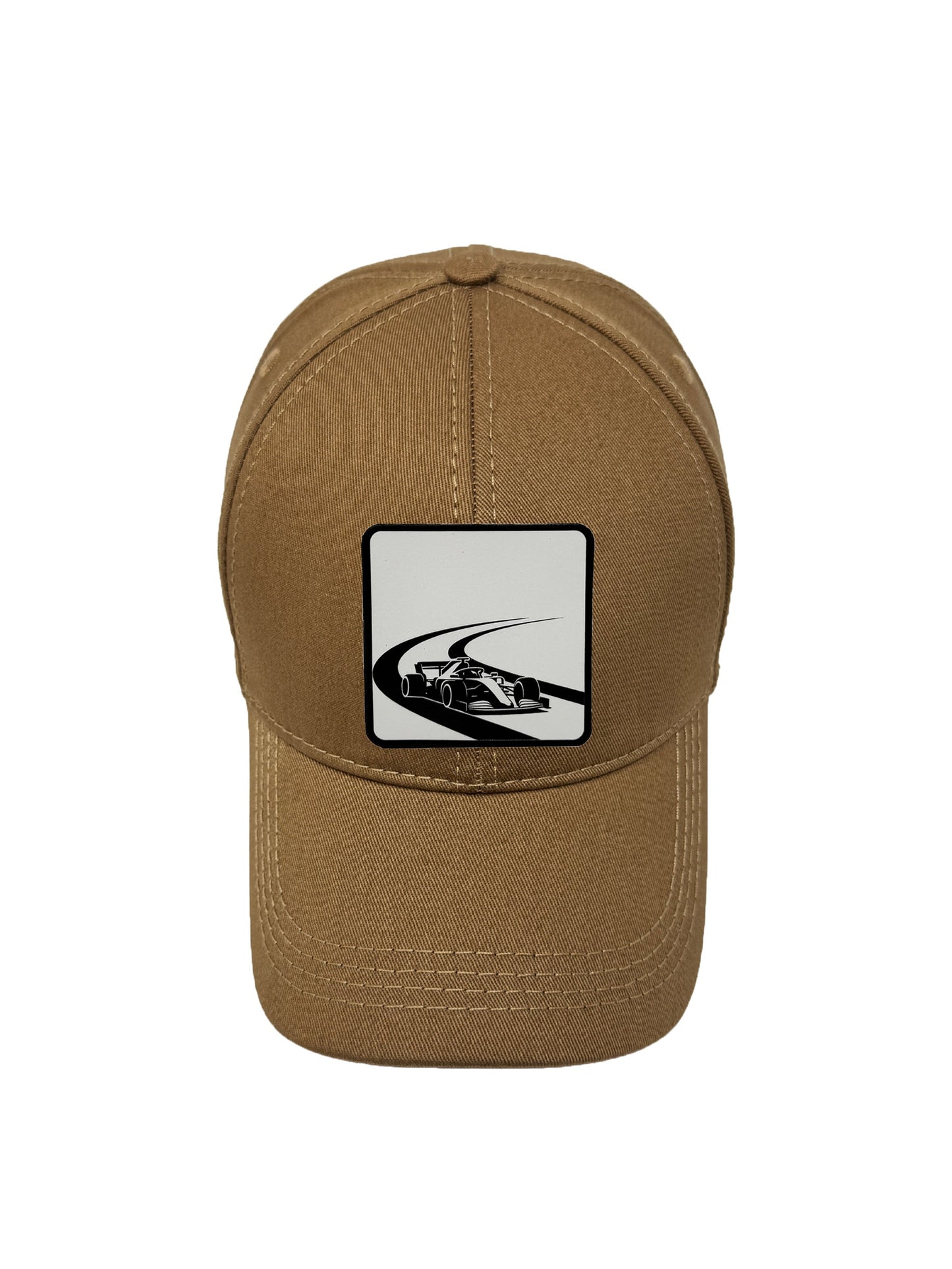 Checkered Flag | Embossed Removable Racing Patch 6 Panel Baseball Hat – %100 Cotton, Adjustable Strapback, Curved Bill , One Size Fits Most